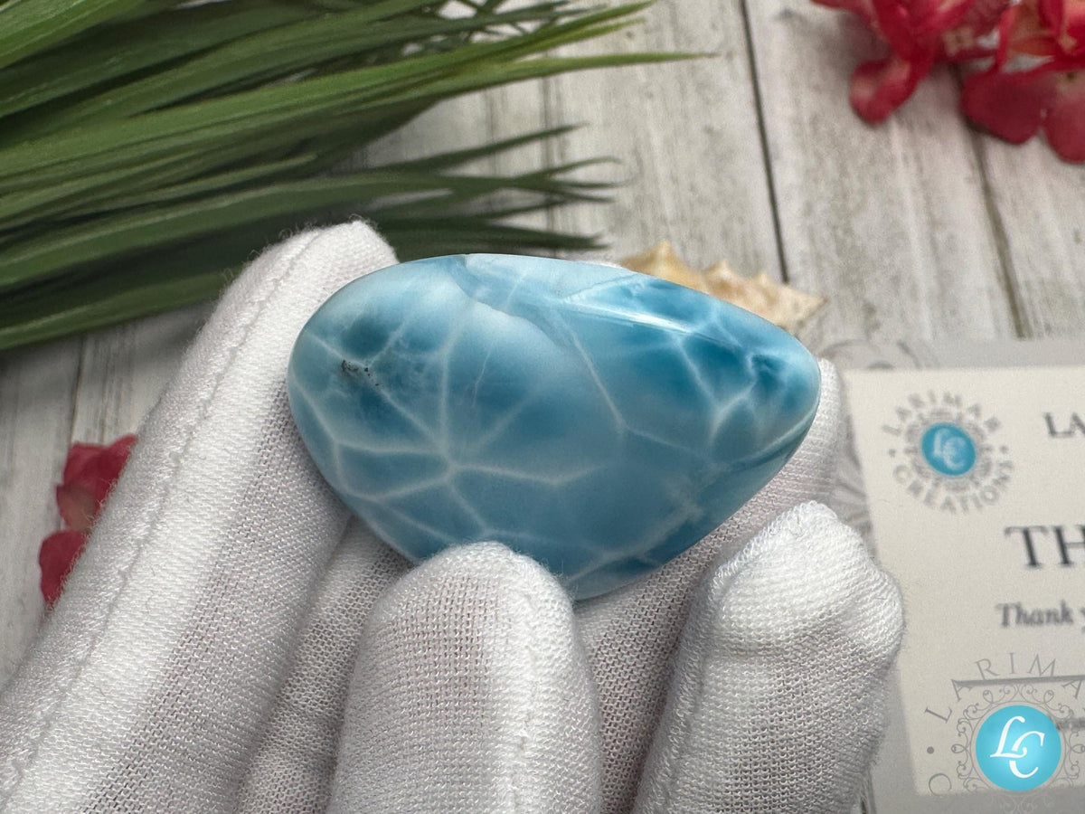 Larimar Cabochon Gemstone, large Larimar Collector's specimen - Larimar Creations