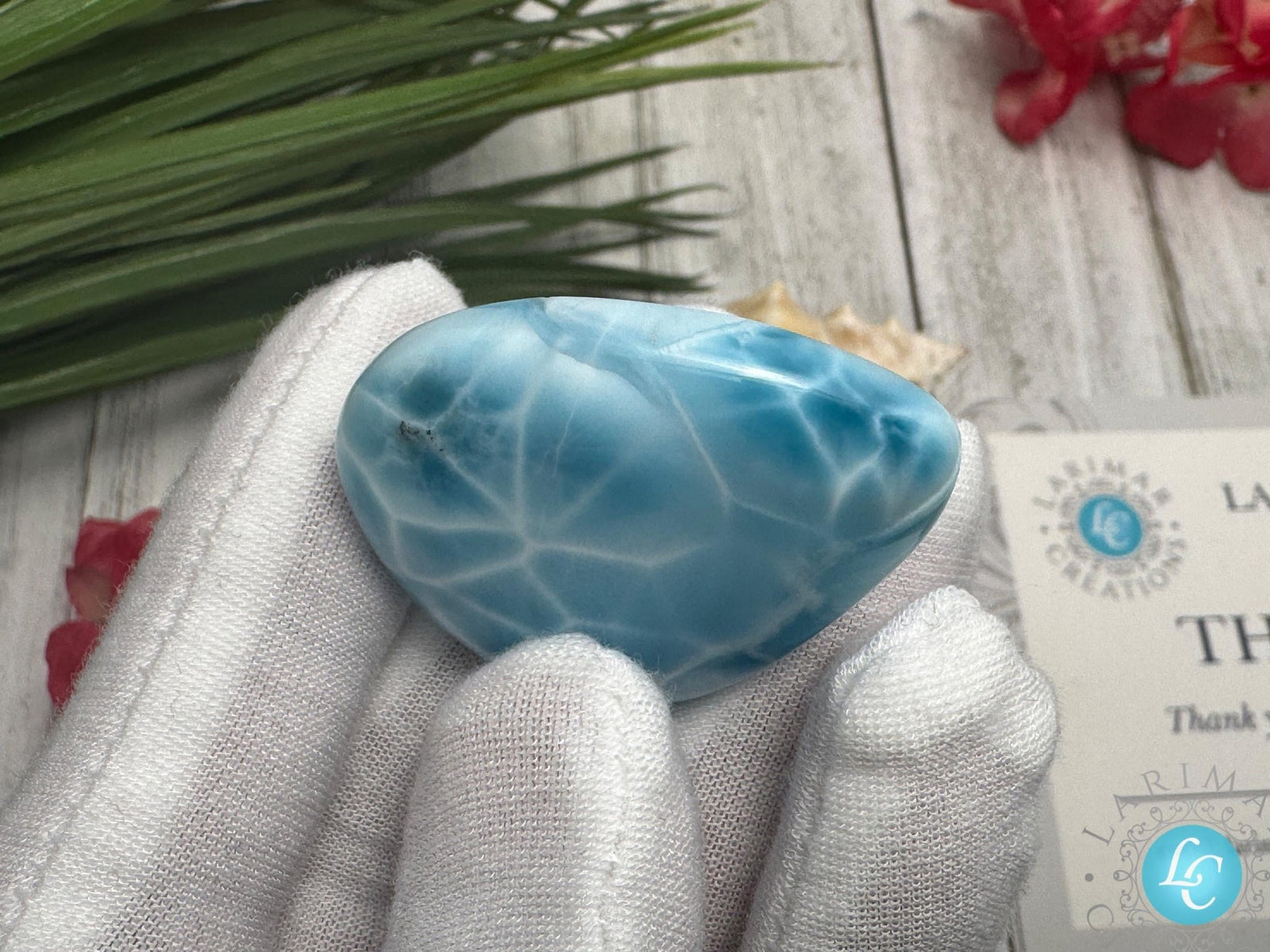 Larimar Cabochon Gemstone, large Larimar Collector's specimen - Larimar Creations