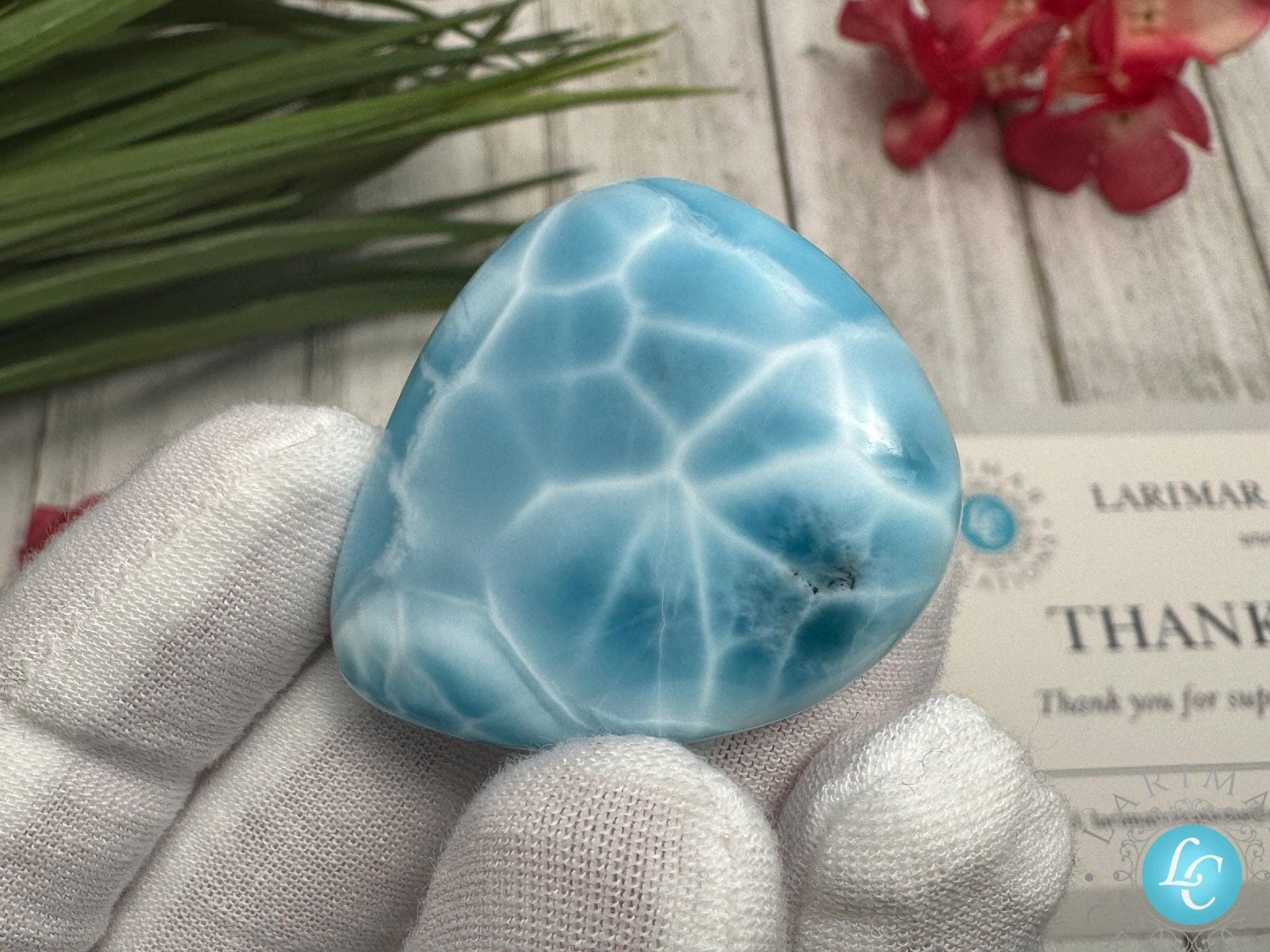 Larimar Cabochon Gemstone, large Larimar Collector&#39;s specimen - Larimar Creations