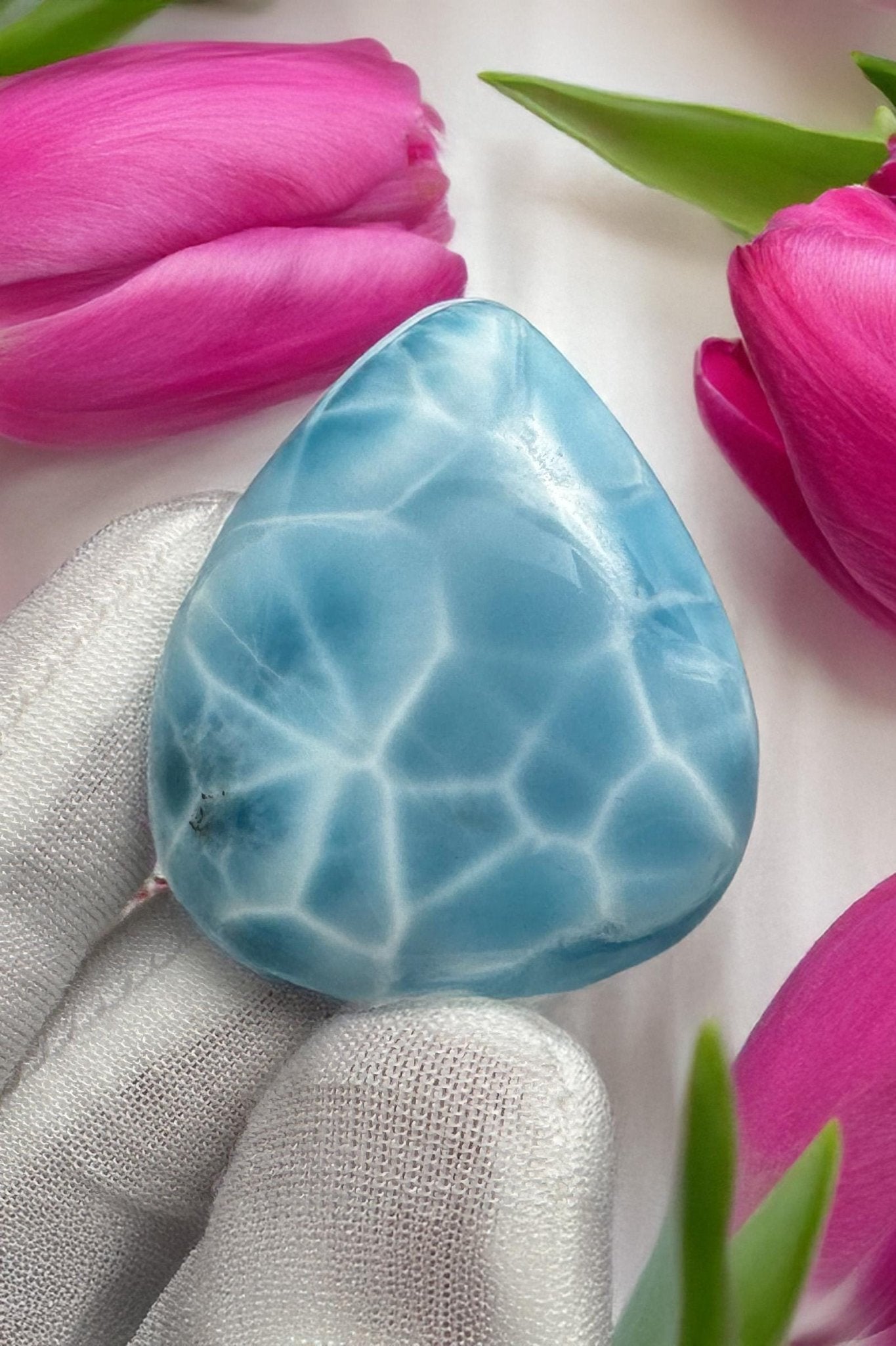 Larimar Cabochon Gemstone, large Larimar Collector's specimen - Larimar Creations