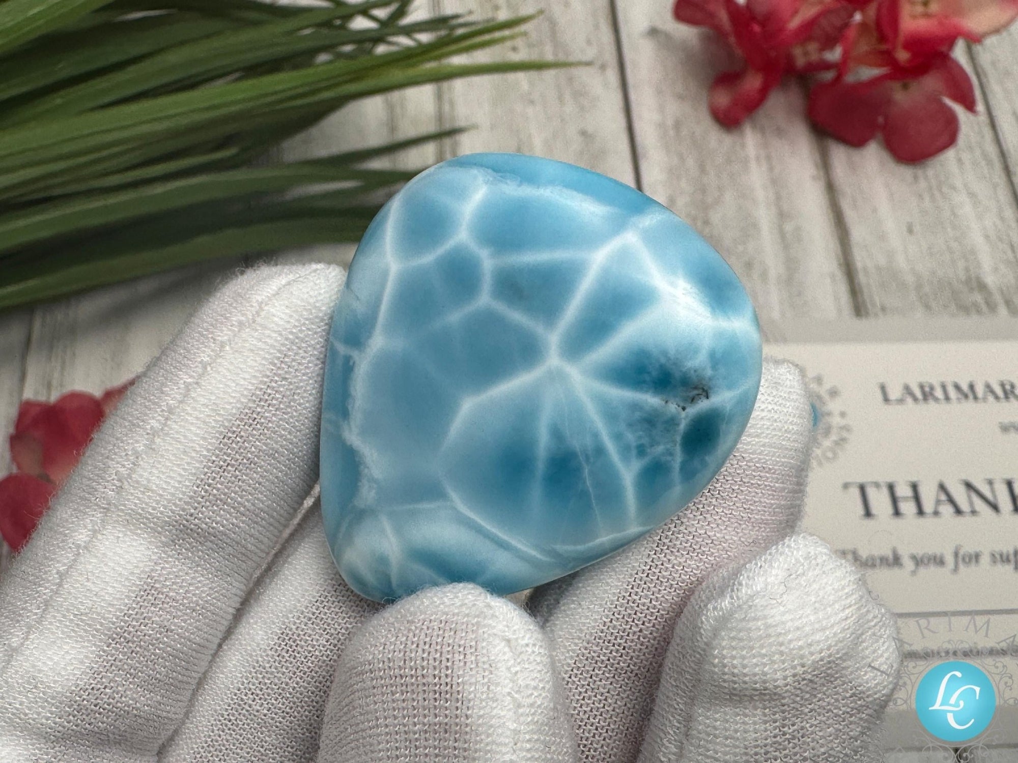 Larimar Cabochon Gemstone, large Larimar Collector&#39;s specimen - Larimar Creations