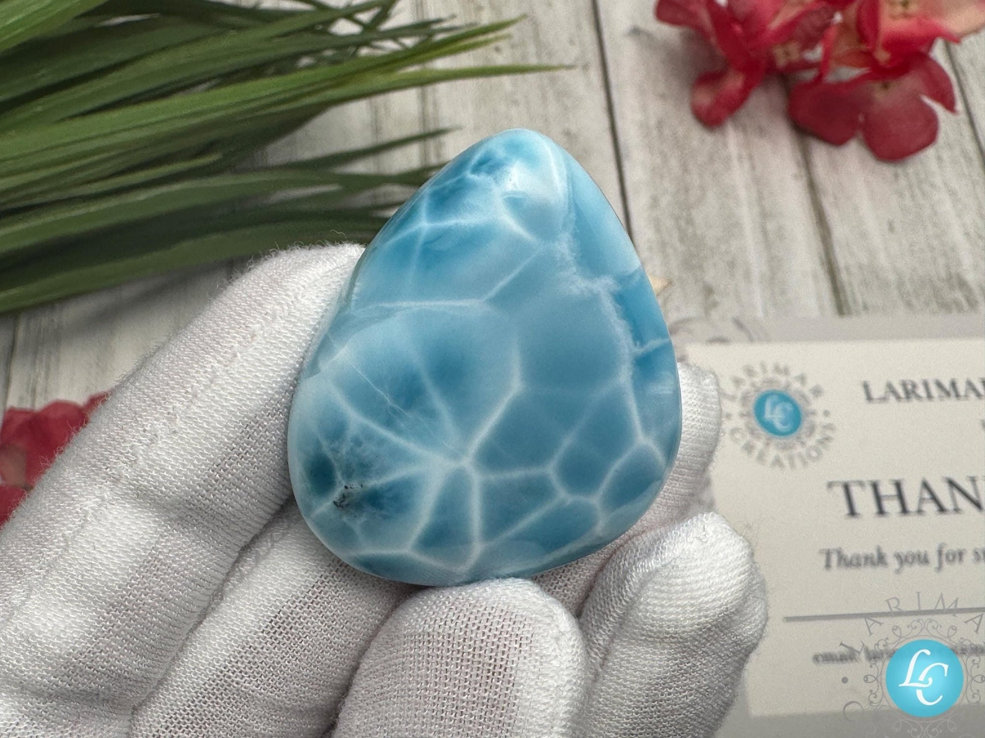 Larimar Cabochon Gemstone, large Larimar Collector&#39;s specimen - Larimar Creations