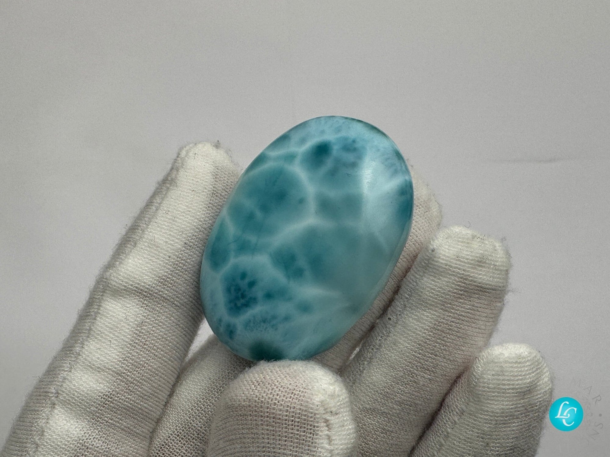 Larimar Cabochon Oval, larimar palm stone, QTY. 2 Oval-shaped polished Larimar turtleback, larimar high-quality AAAA cabochon