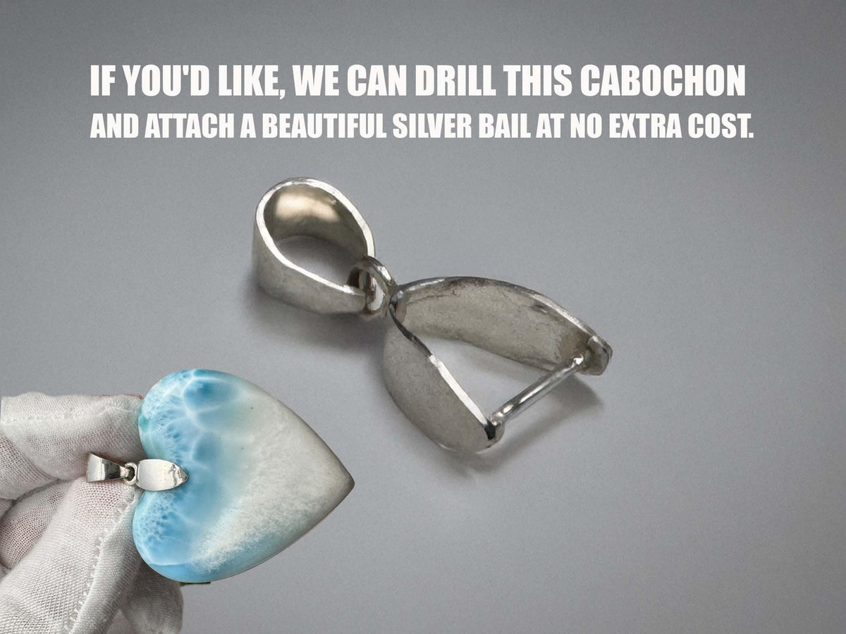 Larimar Cabochon Teardrop Gemstone, Collector's specimen Larimar - Larimar Creations