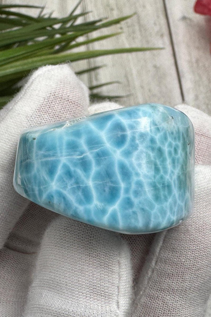 Larimar cabochon turtleback - Larimar Creations