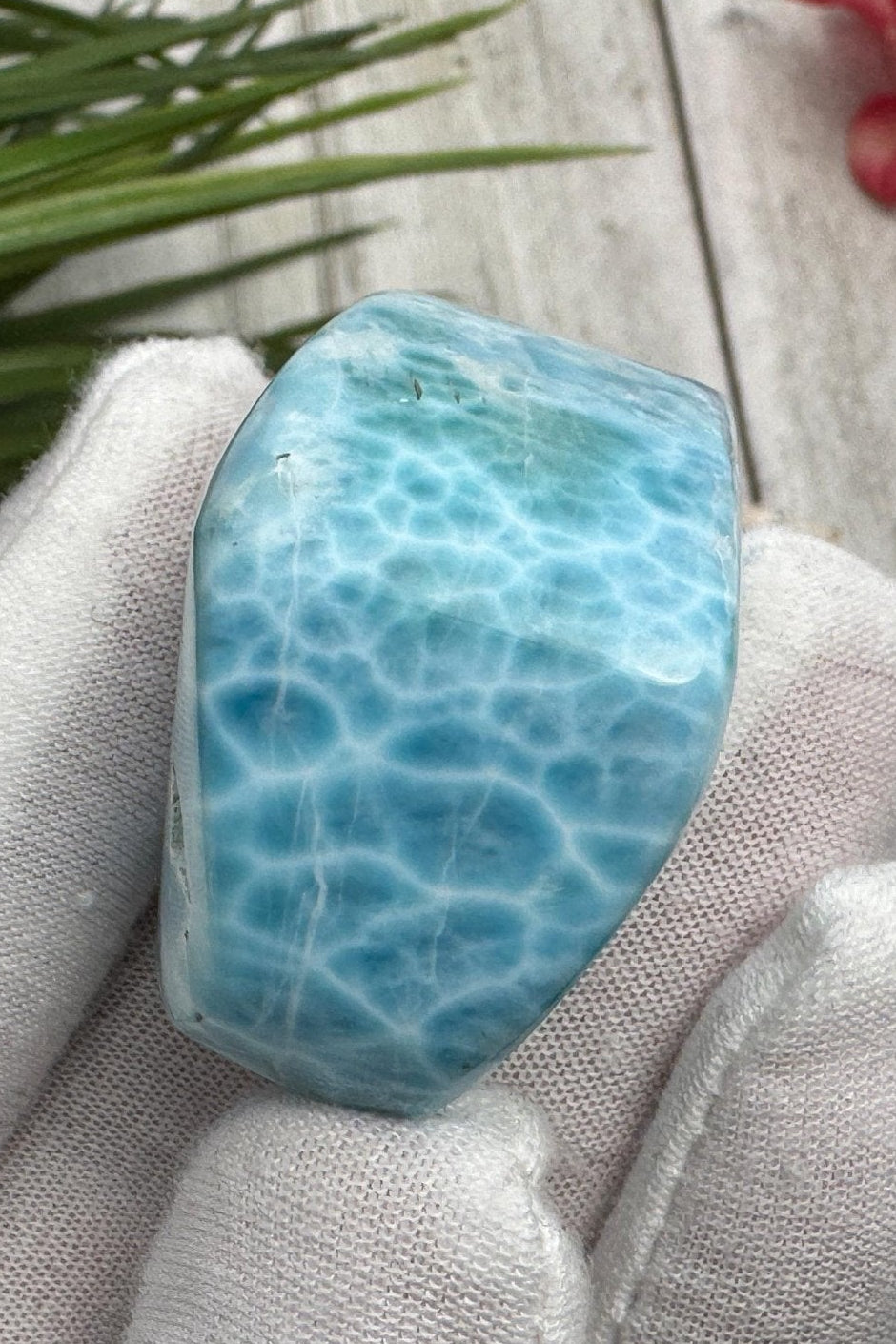 Larimar cabochon turtleback - Larimar Creations
