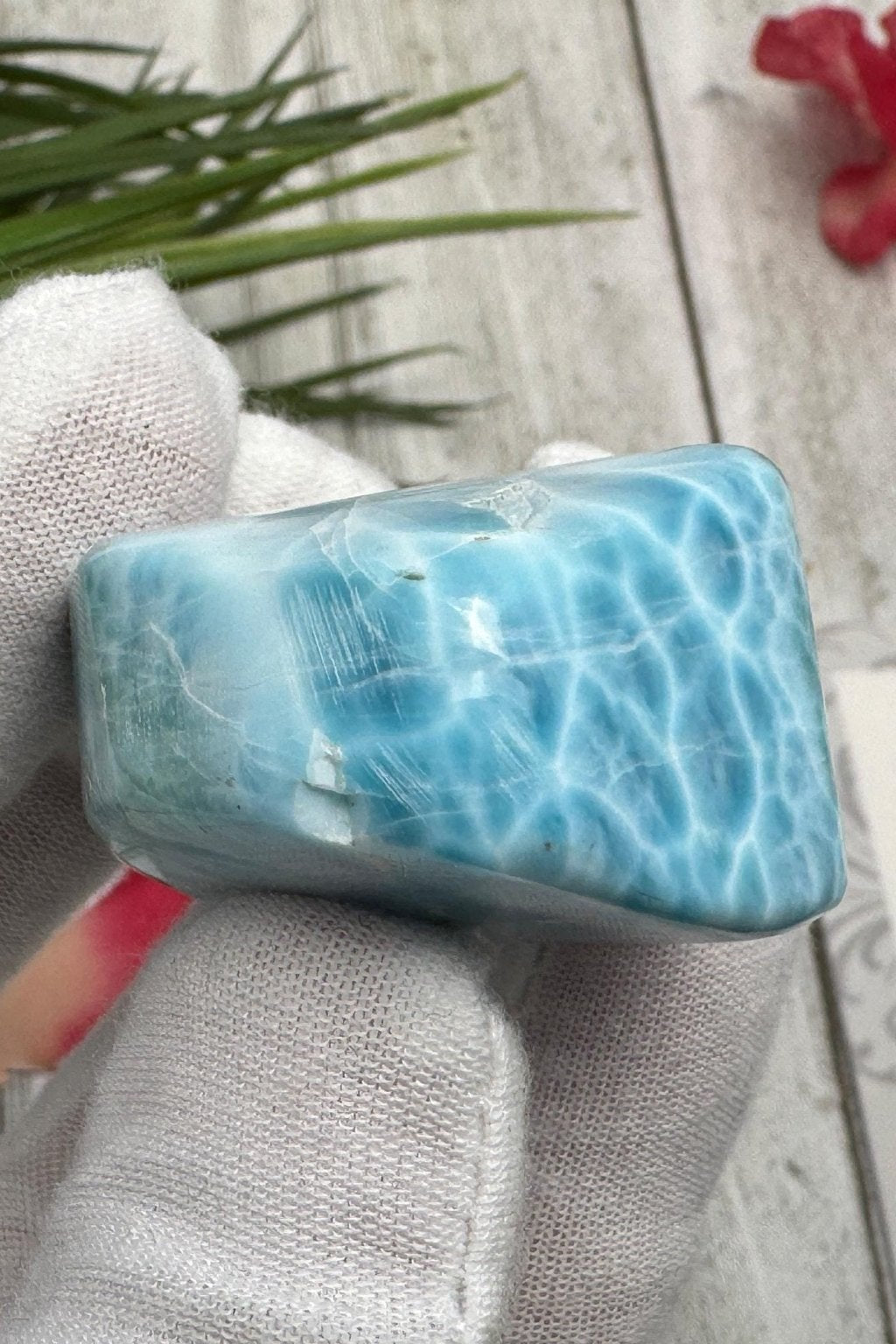 Larimar cabochon turtleback - Larimar Creations