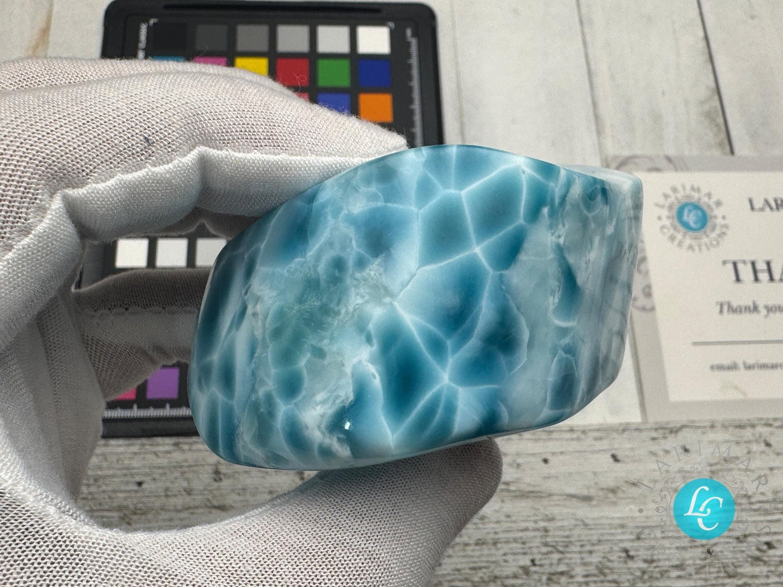 Larimar freeform Cabochon Collector's high quality - Larimar Creations