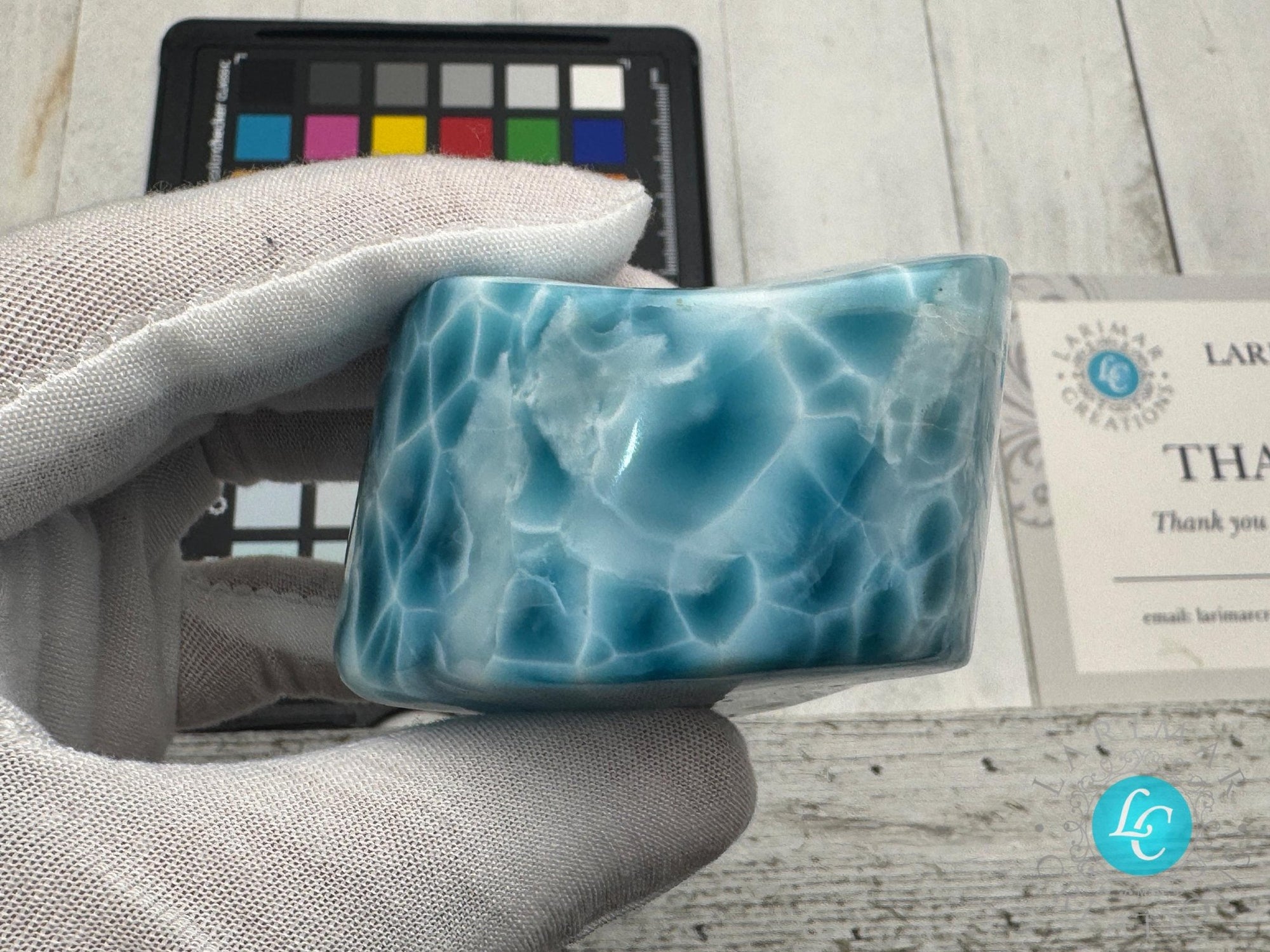 Larimar freeform Cabochon Collector&#39;s high quality - Larimar Creations