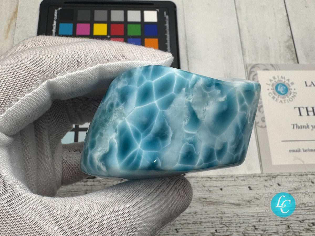 Larimar freeform Cabochon Collector's high quality - Larimar Creations