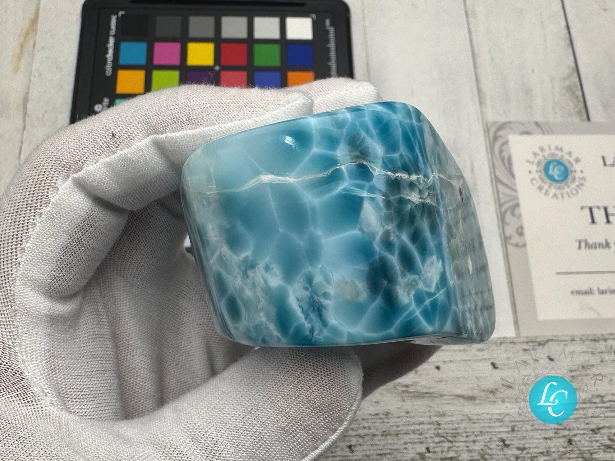 Larimar freeform Cabochon Collector&#39;s high quality - Larimar Creations