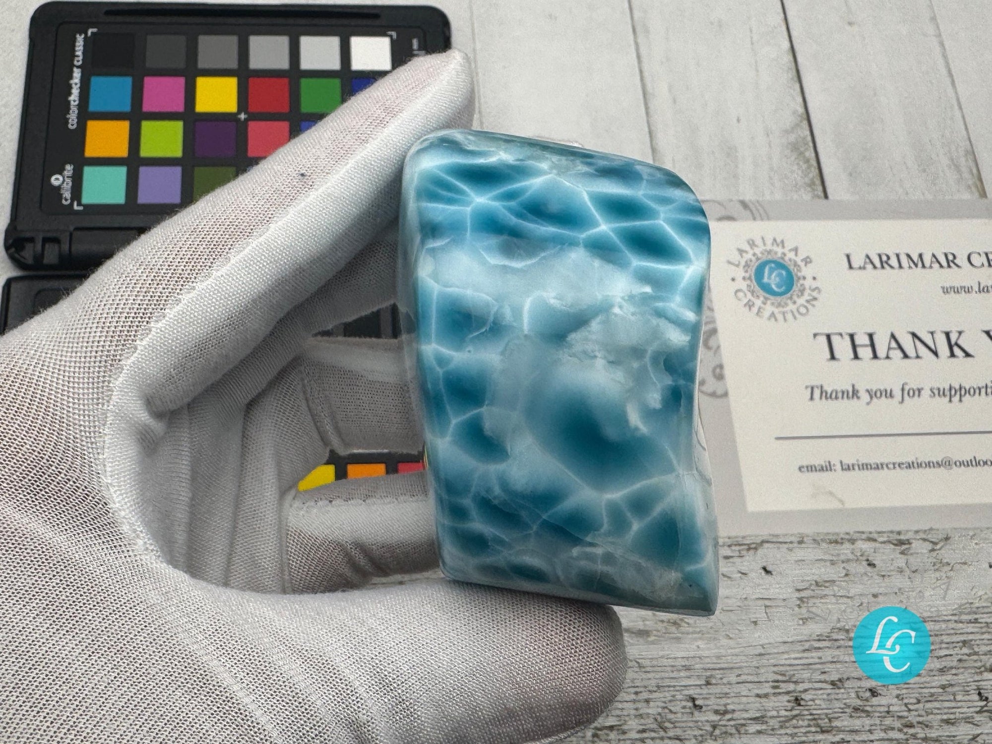 Larimar freeform Cabochon Collector&#39;s high quality - Larimar Creations