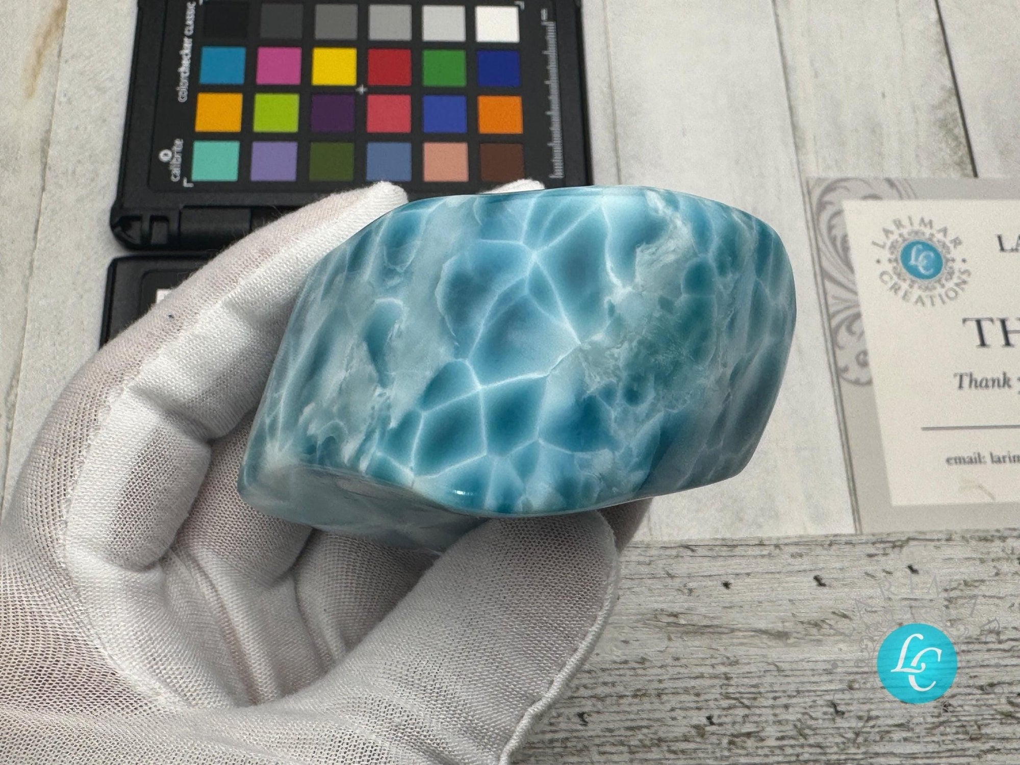 Larimar freeform Cabochon Collector&#39;s high quality - Larimar Creations
