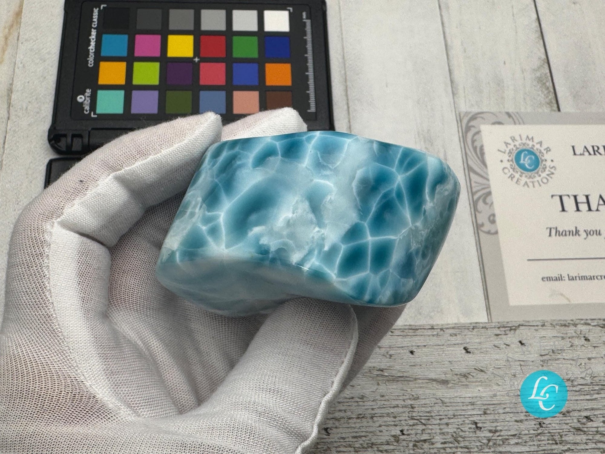 Larimar freeform Cabochon Collector&#39;s high quality - Larimar Creations