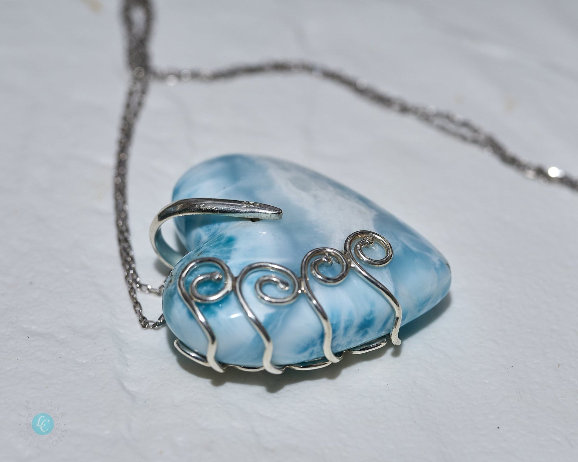 Larimar heart Necklace | Sterling SIlver 925 - Larimar Creations