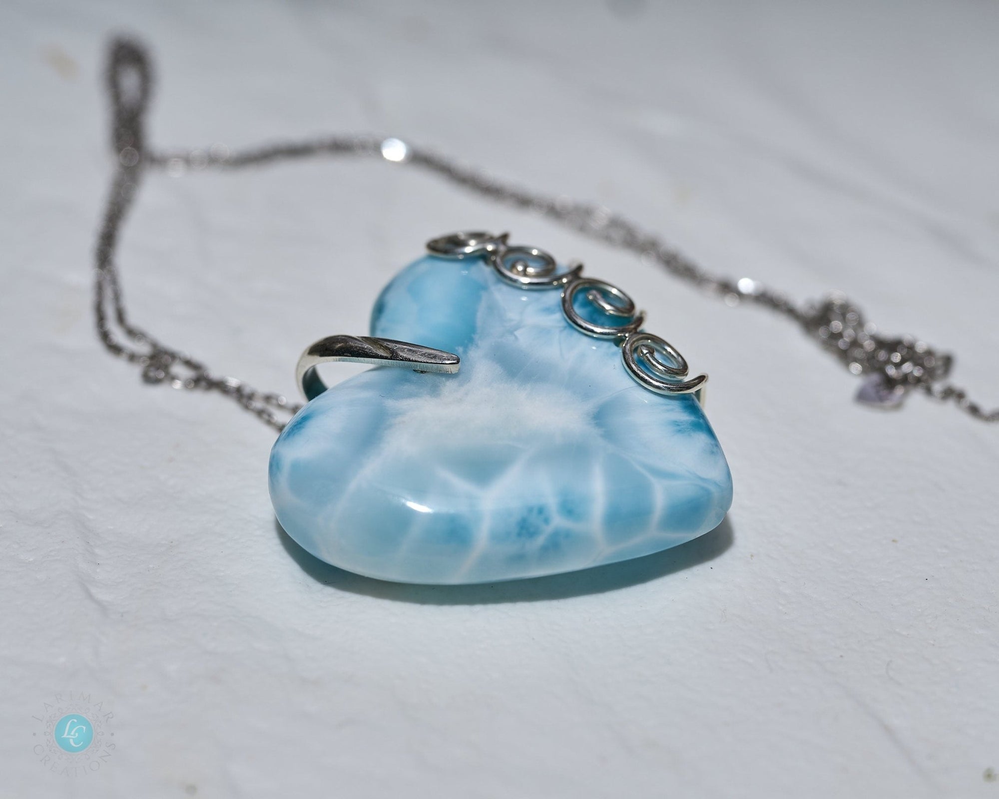 Larimar heart Necklace | Sterling SIlver 925 - Larimar Creations