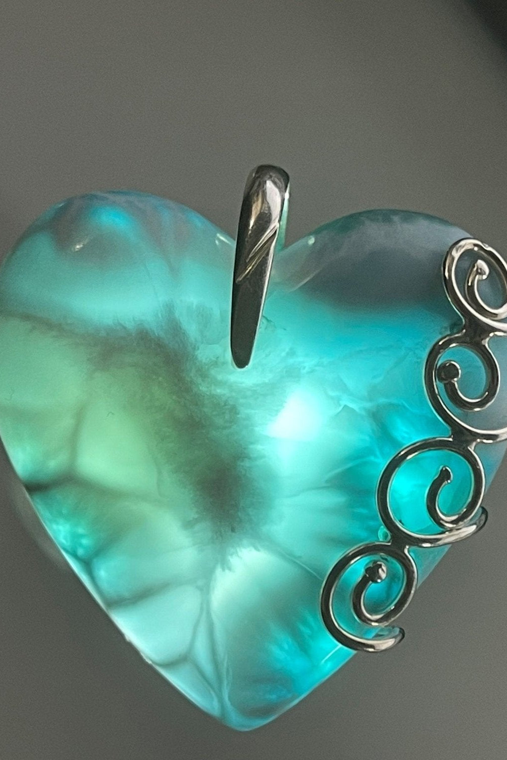 Larimar heart Necklace | Sterling SIlver 925 - Larimar Creations