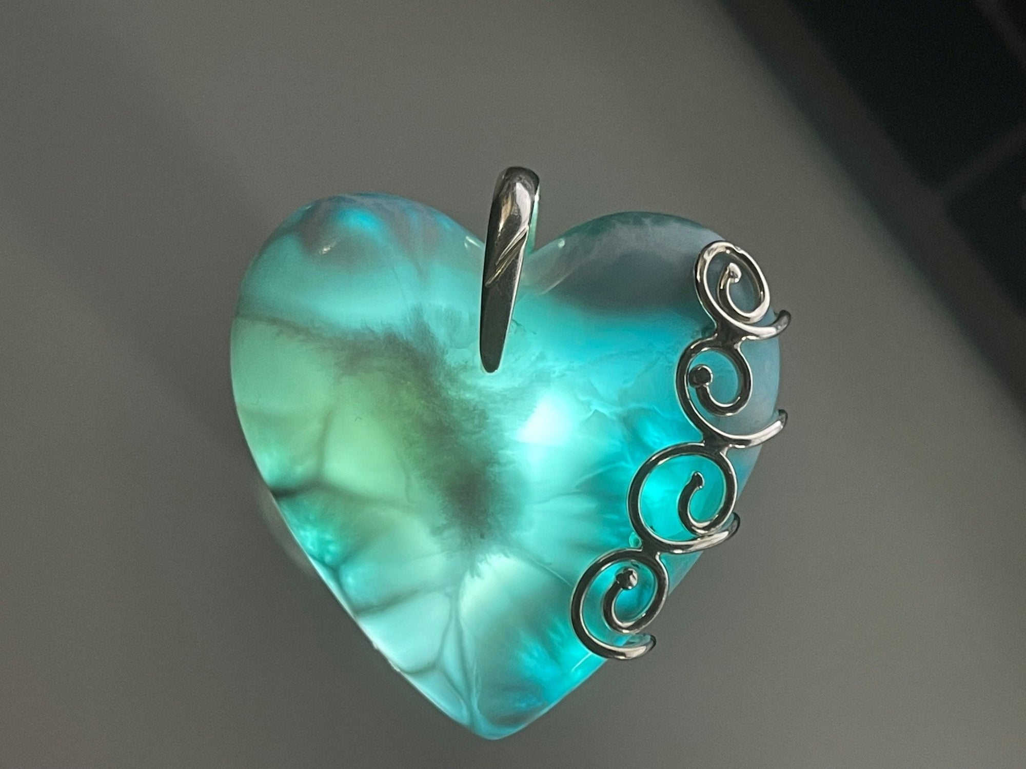 Larimar heart Necklace | Sterling SIlver 925 - Larimar Creations
