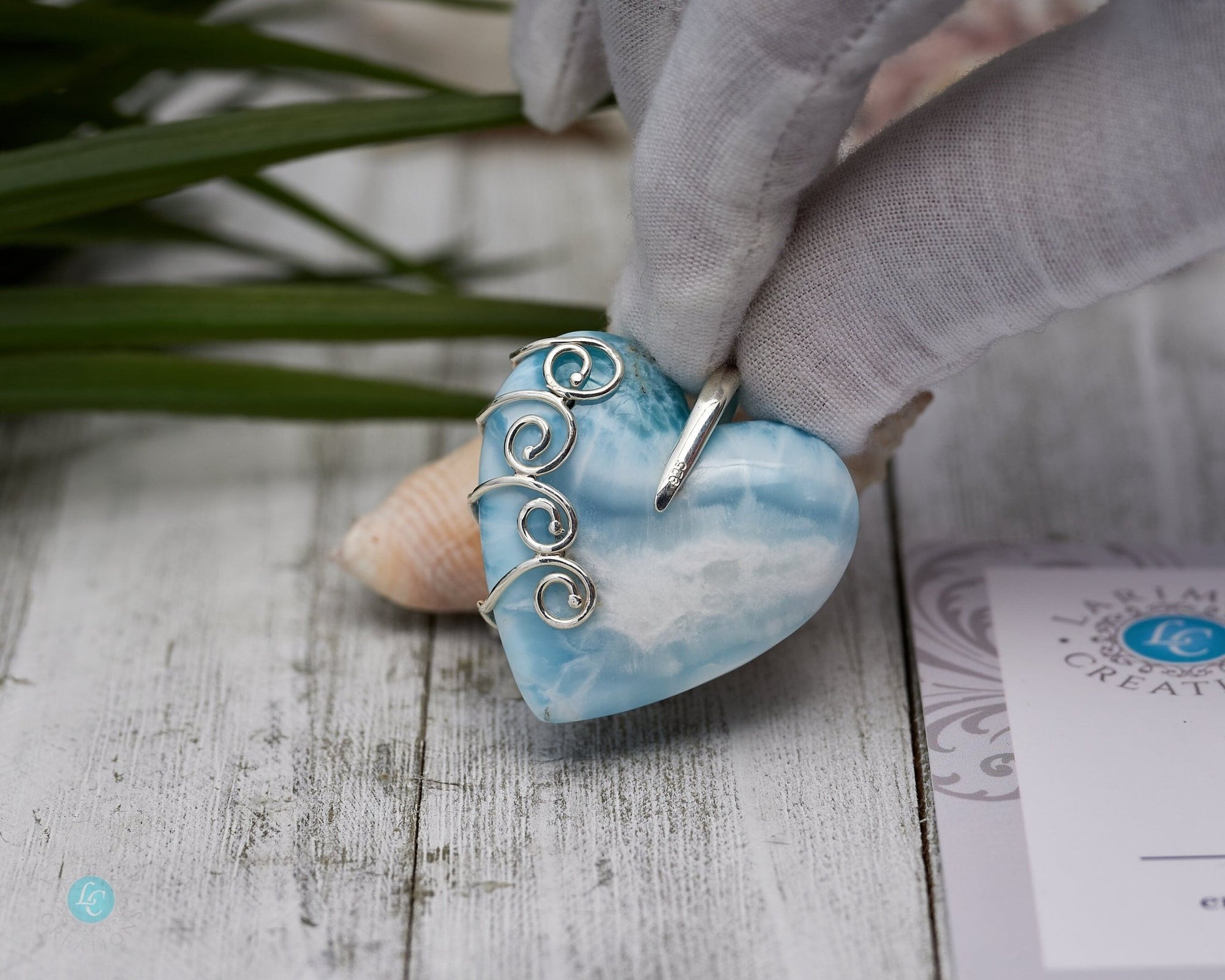 Larimar heart Necklace | Sterling SIlver 925 - Larimar Creations
