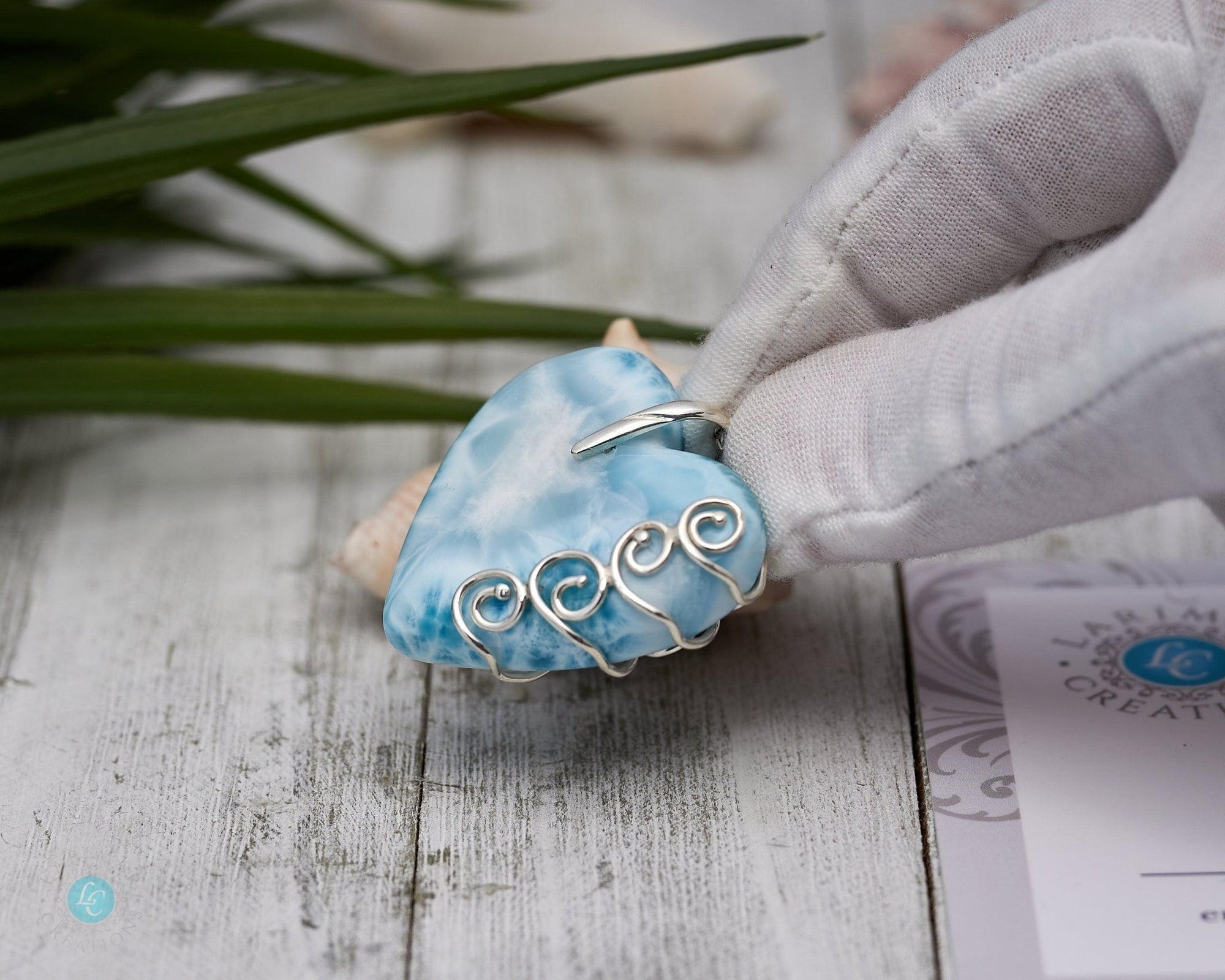 Larimar heart Necklace | Sterling SIlver 925 - Larimar Creations