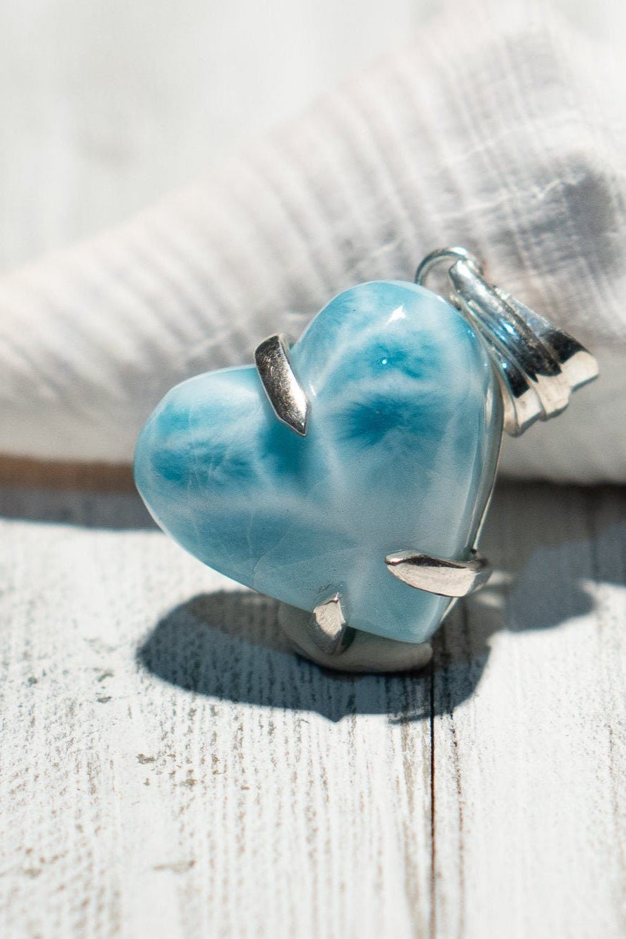 Larimar Heart Pendant - Larimar Creations