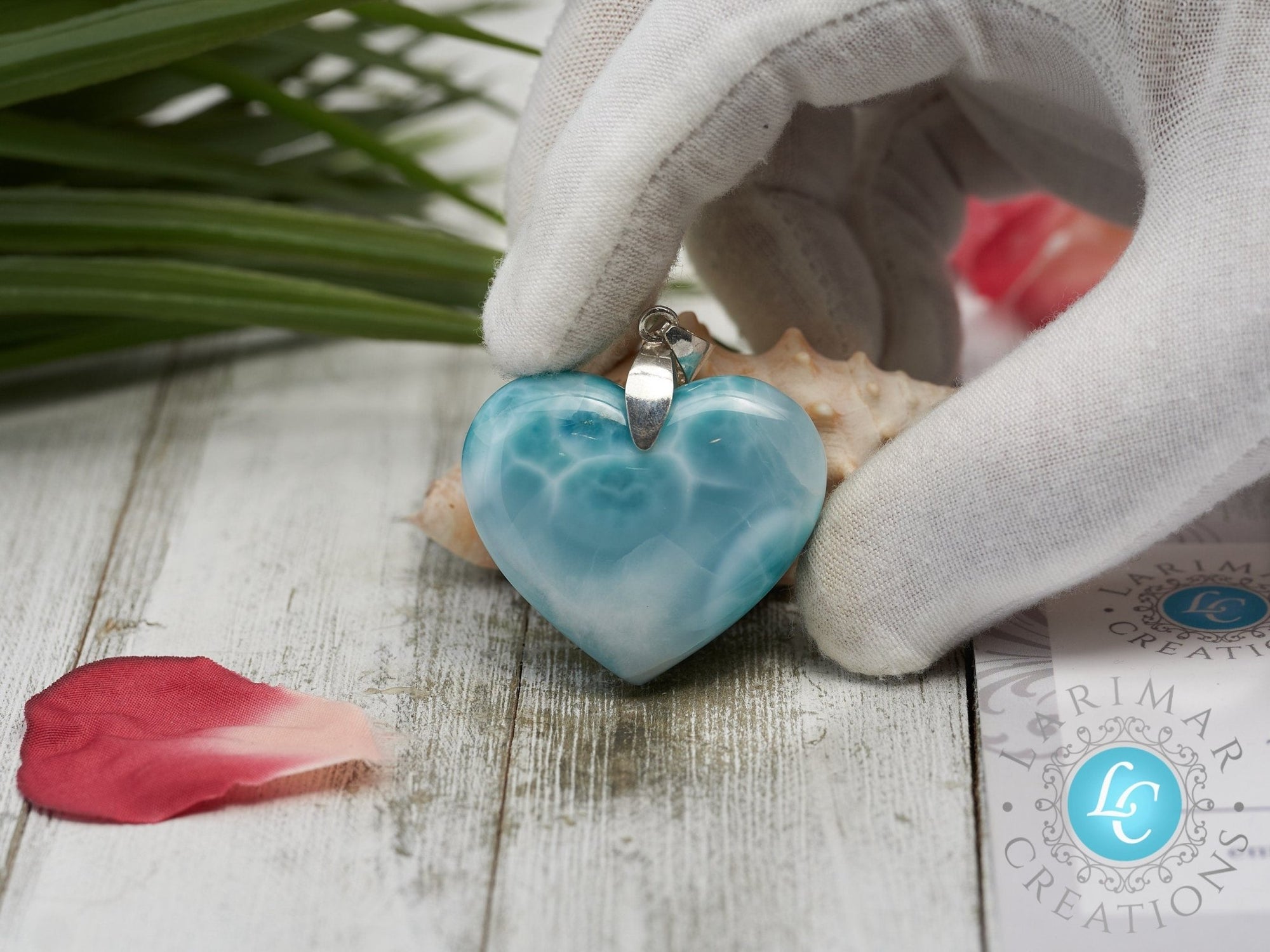 Larimar heart Pendant 925 Sterling Silver - Larimar Creations