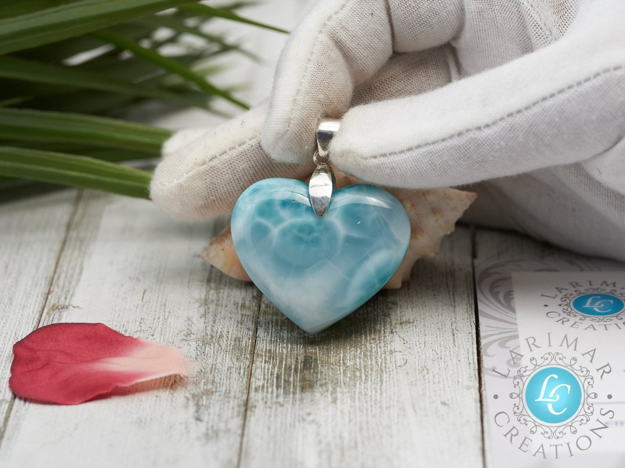 Larimar heart Pendant 925 Sterling Silver - Larimar Creations