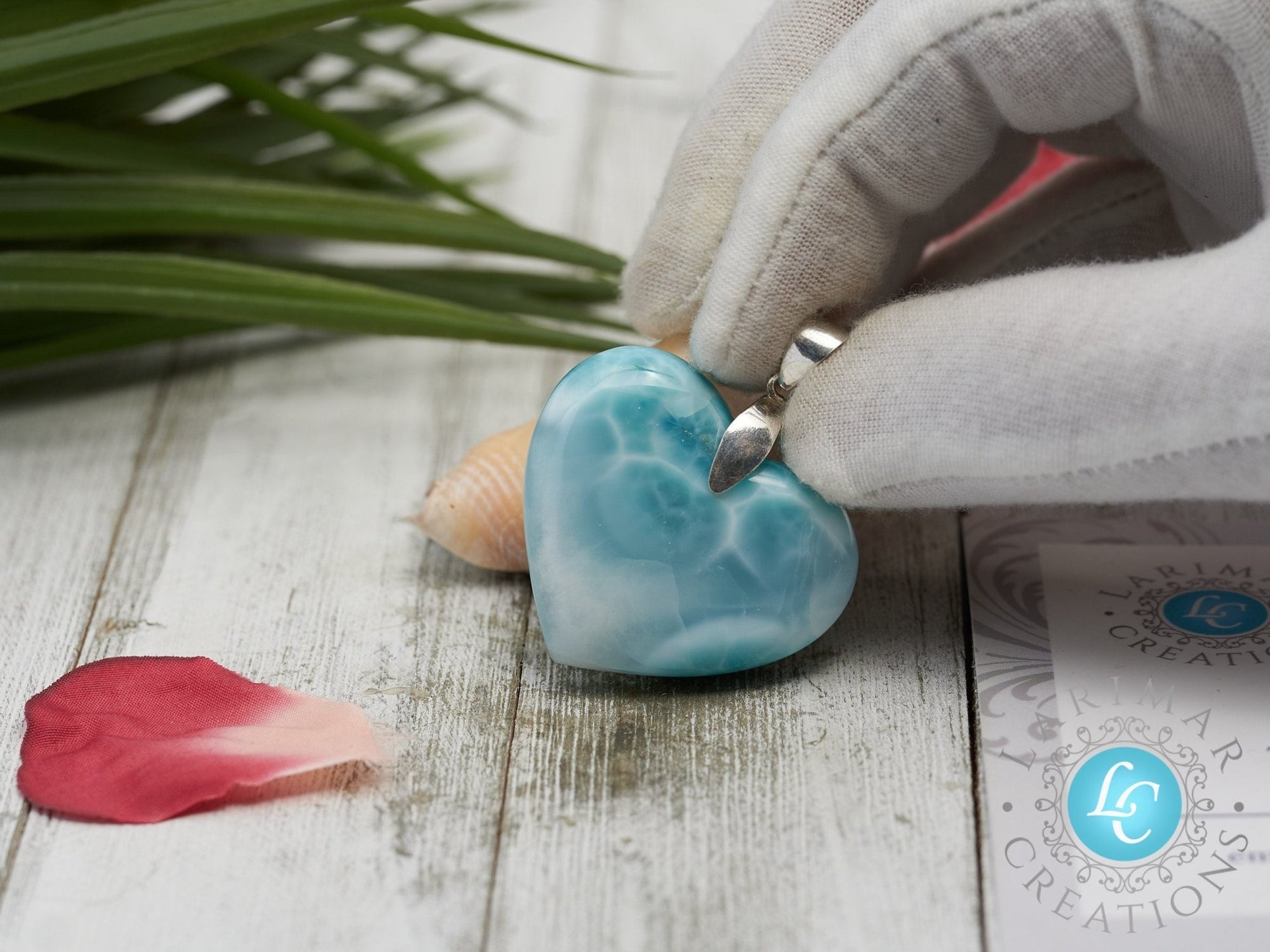 Larimar heart Pendant 925 Sterling Silver - Larimar Creations