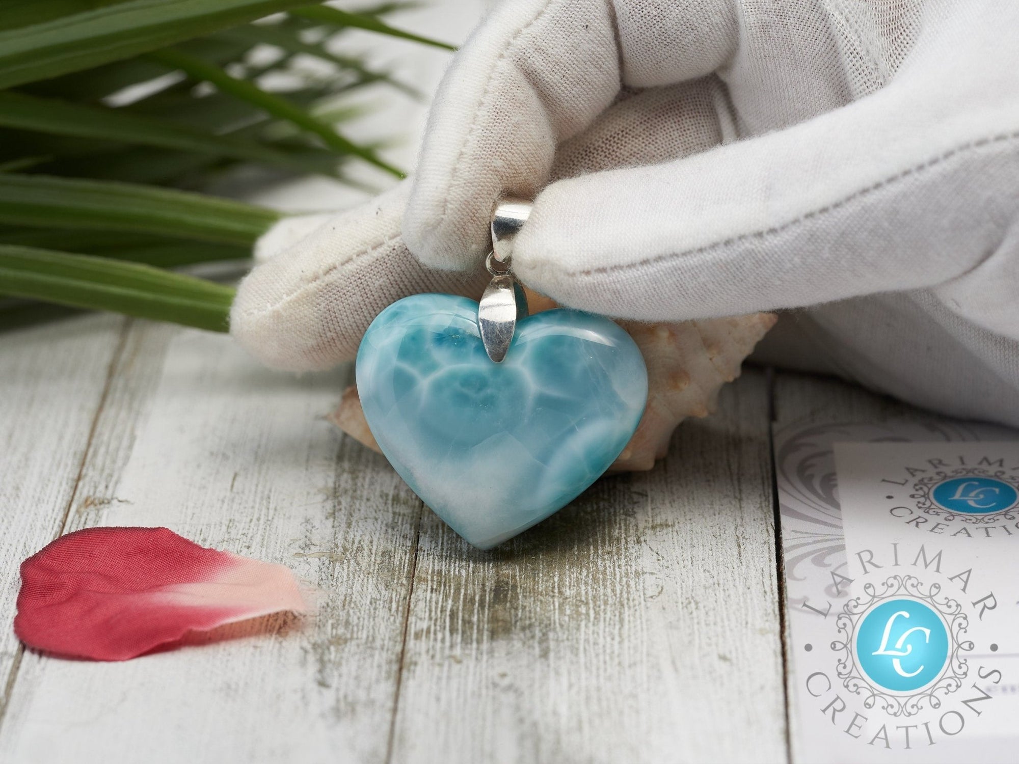 Larimar heart Pendant 925 Sterling Silver - Larimar Creations