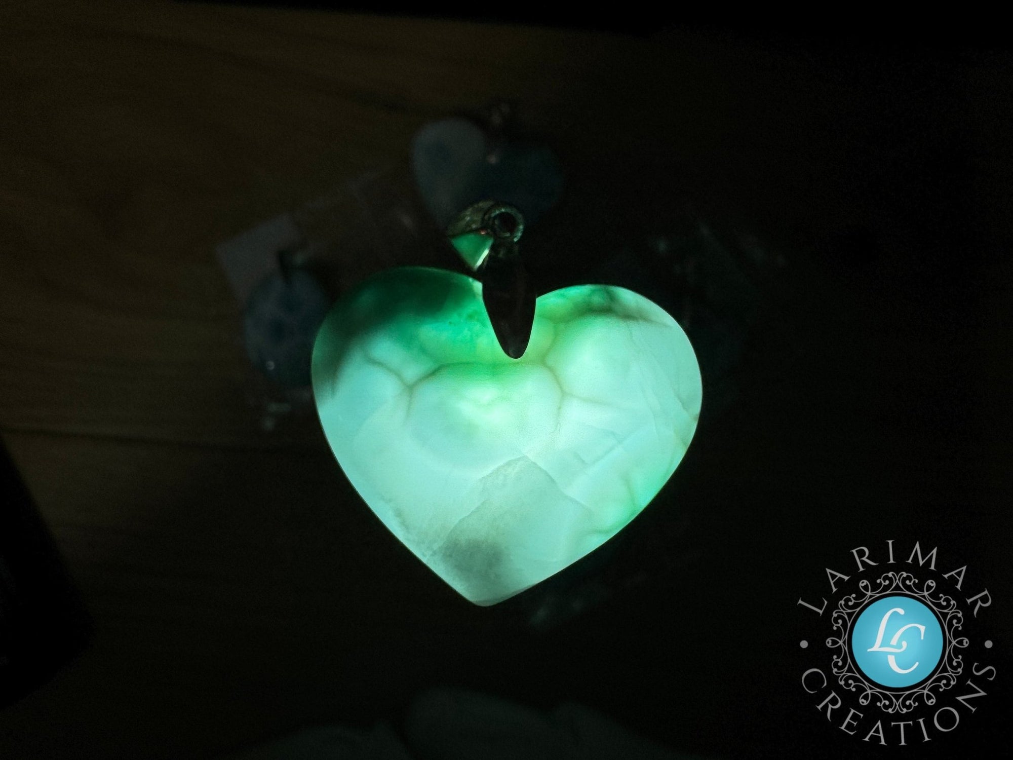 Larimar heart Pendant 925 Sterling Silver - Larimar Creations