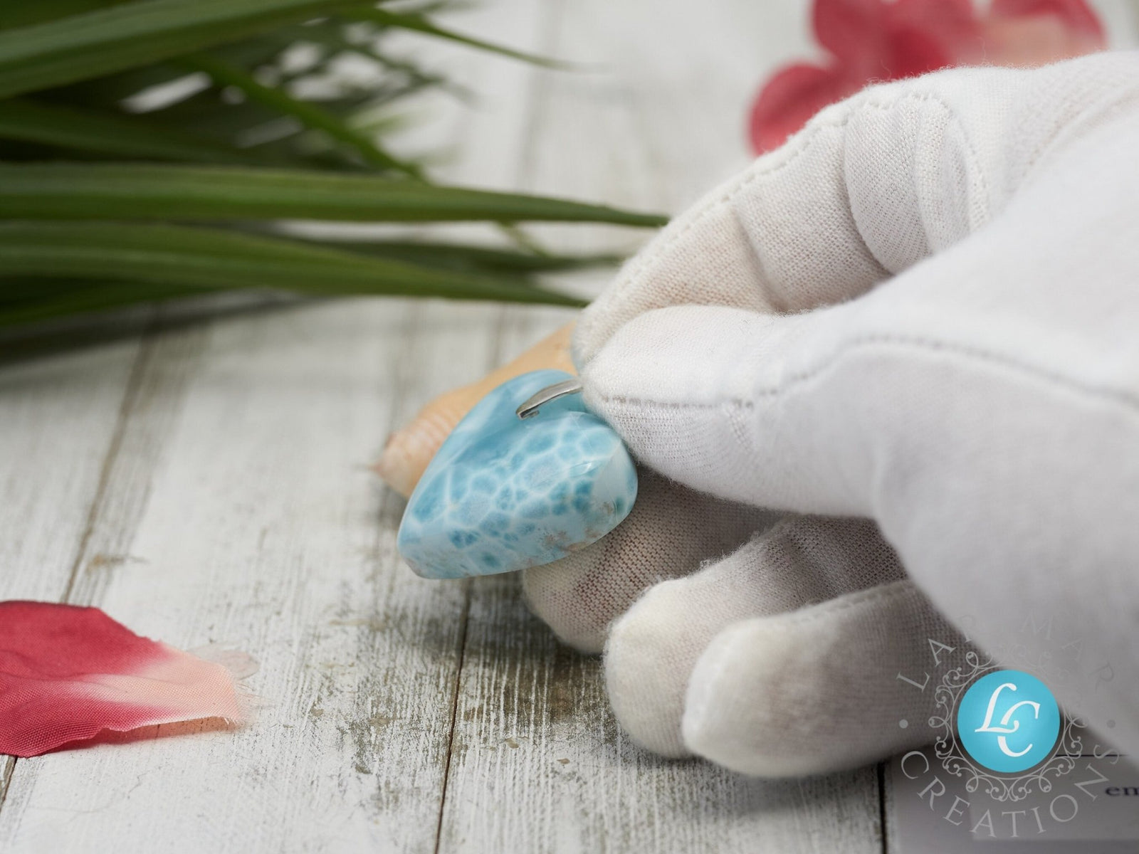 Larimar Heart pendant , 925 Sterling Silver - Larimar Creations