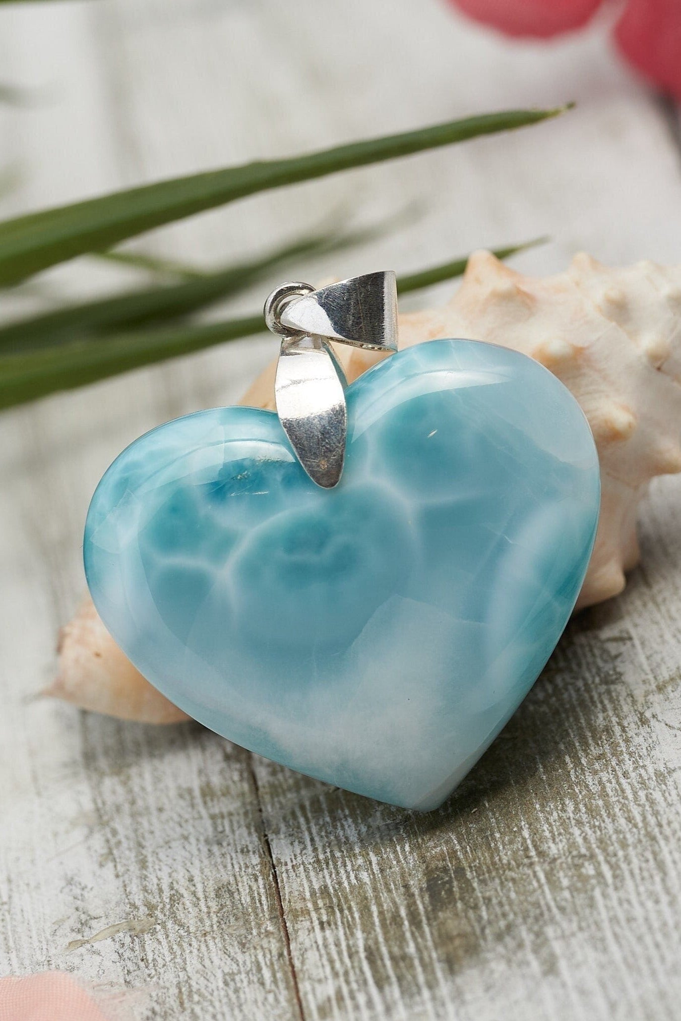 Larimar heart Pendant 925 Sterling Silver - Larimar Creations