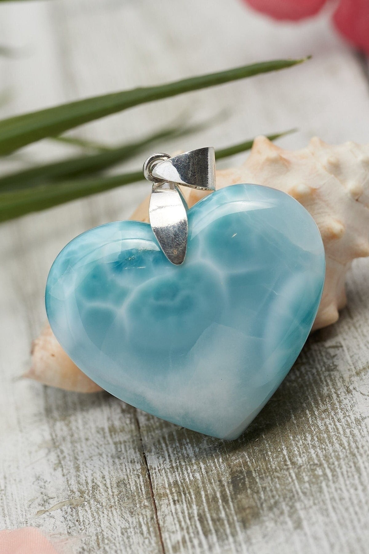 Larimar heart Pendant 925 Sterling Silver - Larimar Creations