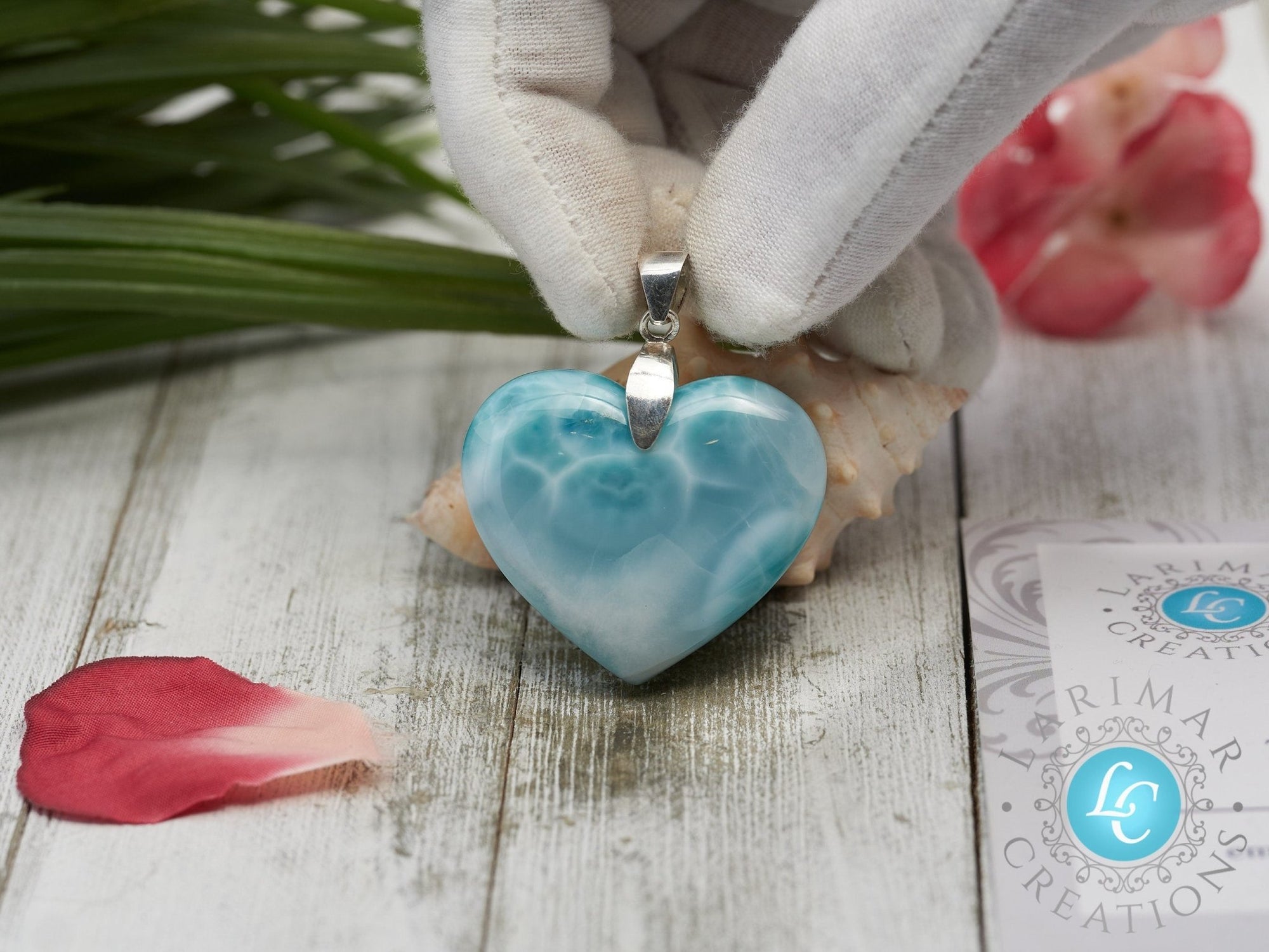 Larimar heart Pendant 925 Sterling Silver - Larimar Creations