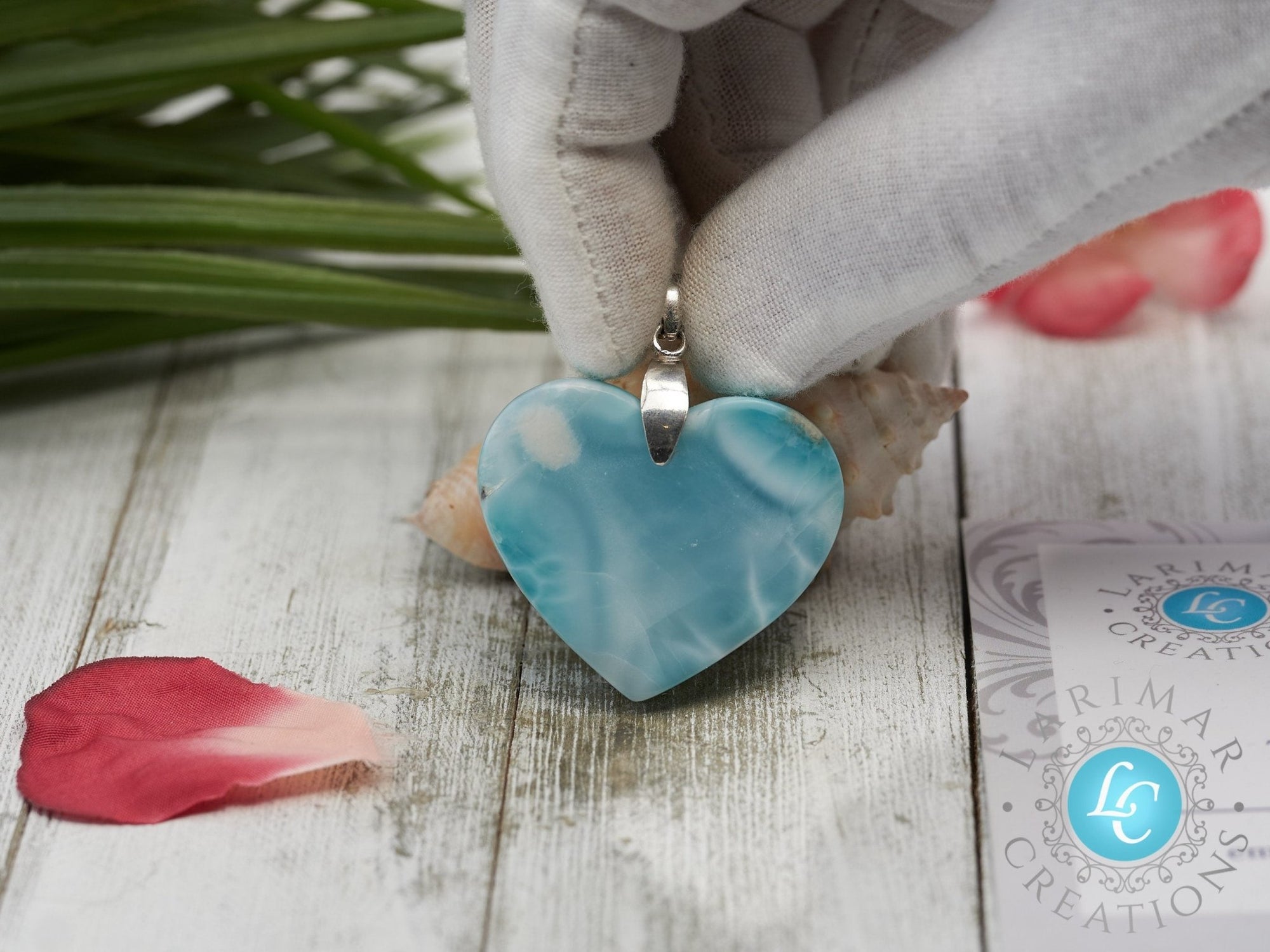 Larimar heart Pendant 925 Sterling Silver - Larimar Creations