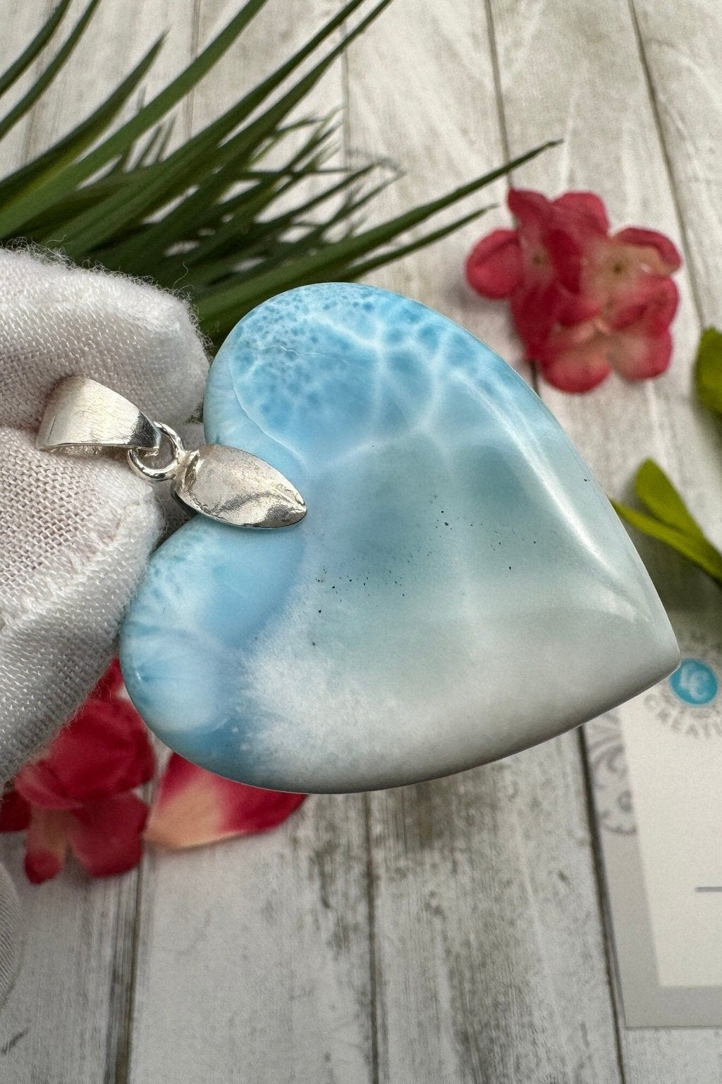 Larimar Heart Pendant - Ocean Inspired Gemstone Jewelry - Larimar Creations