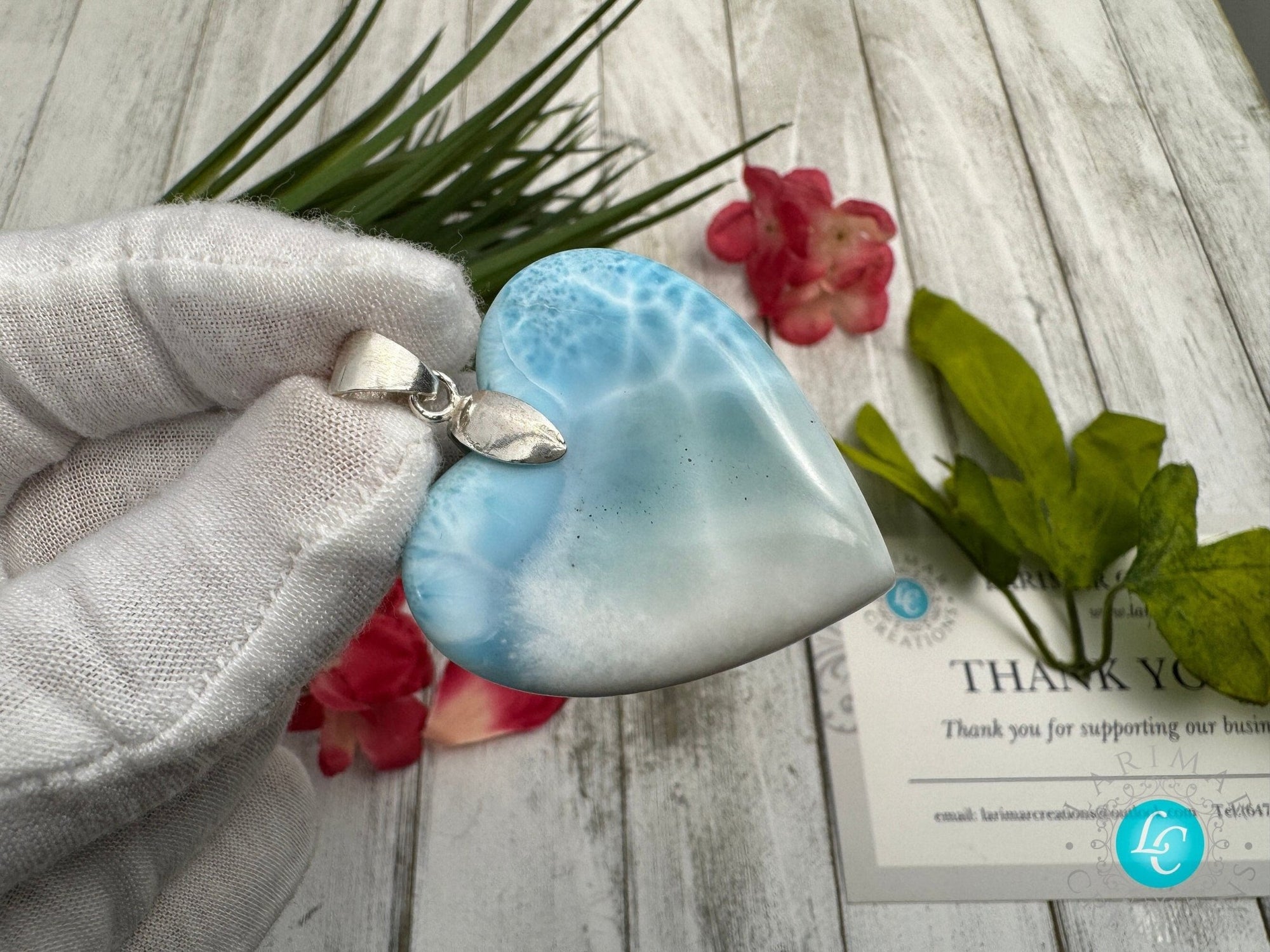 Larimar Heart Pendant - Larimar Creations