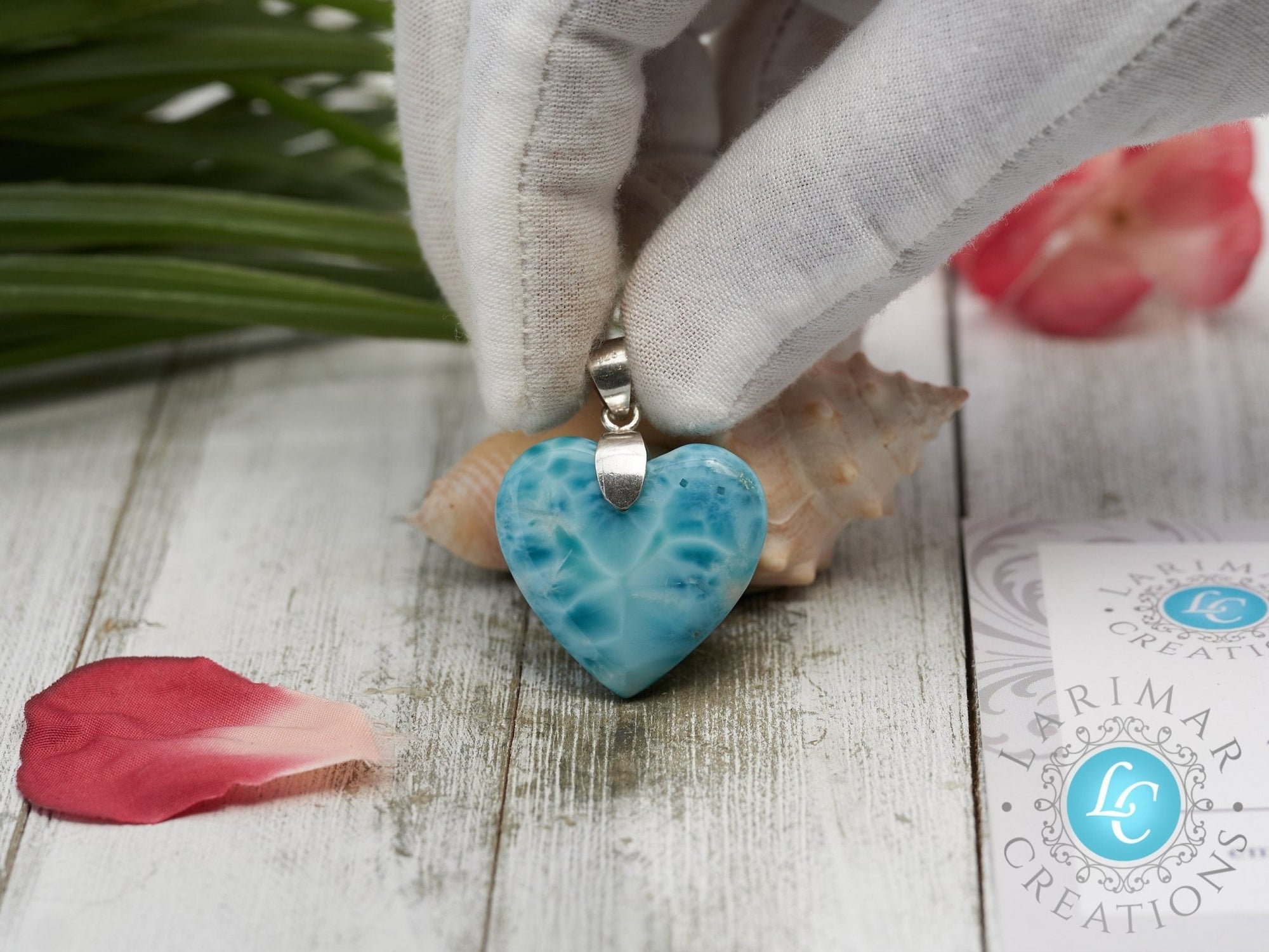 Larimar Heart Pendant AAA - Larimar Creations