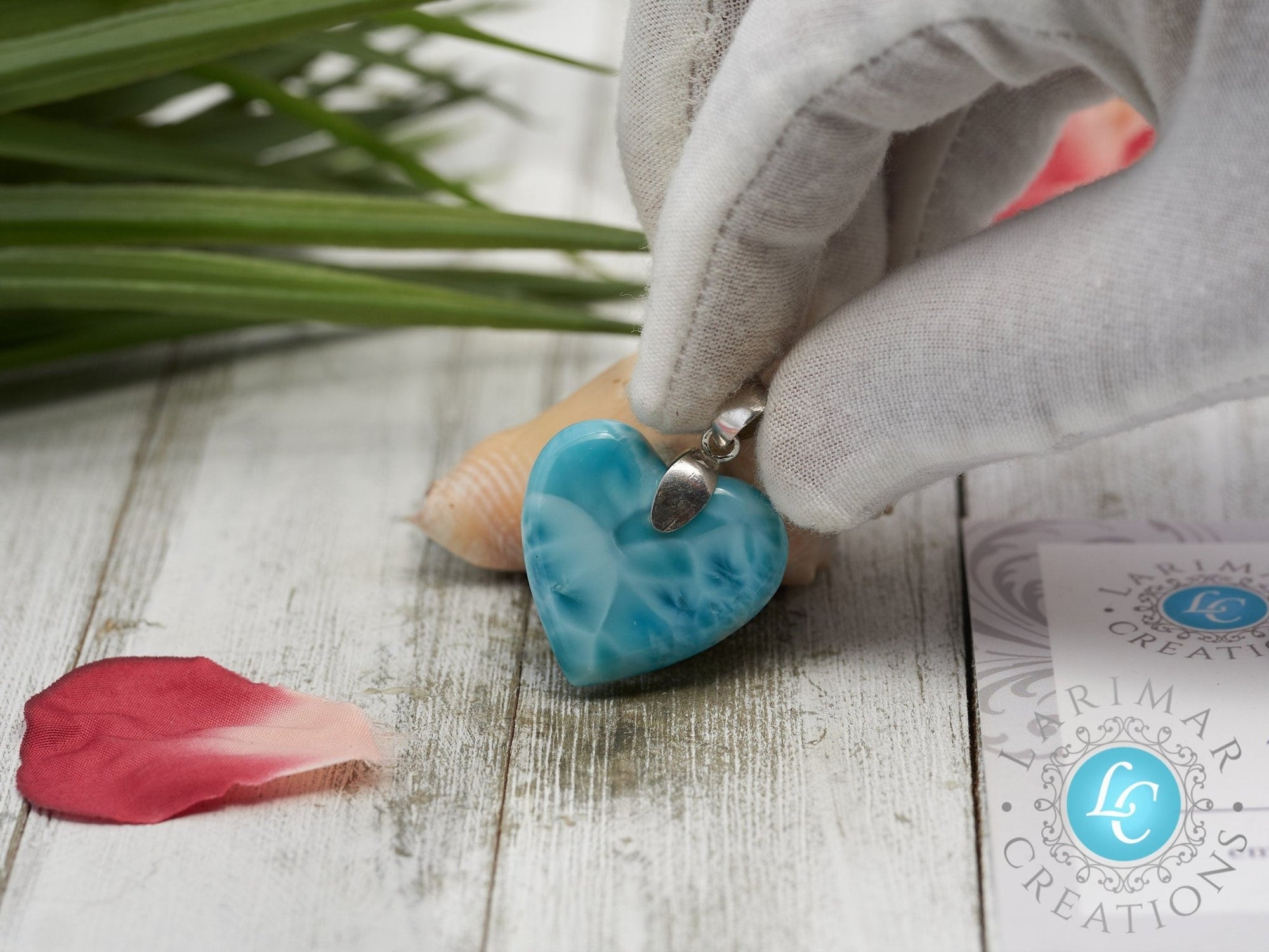 Larimar Heart Pendant AAA - Larimar Creations