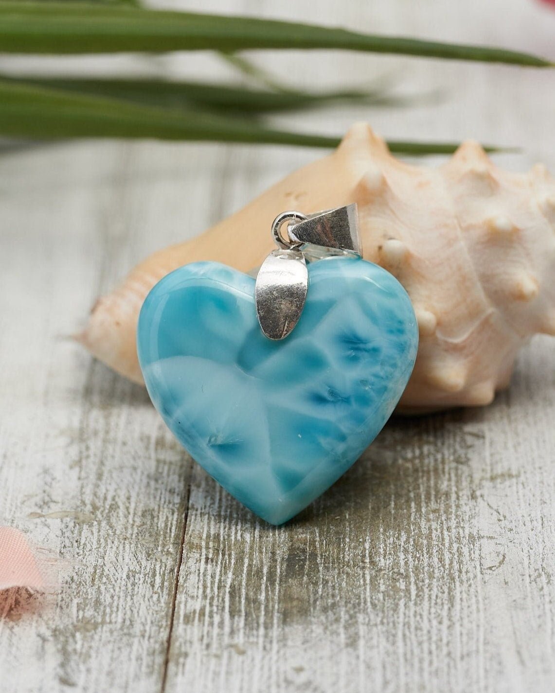 Larimar Heart Pendant AAA - Larimar Creations
