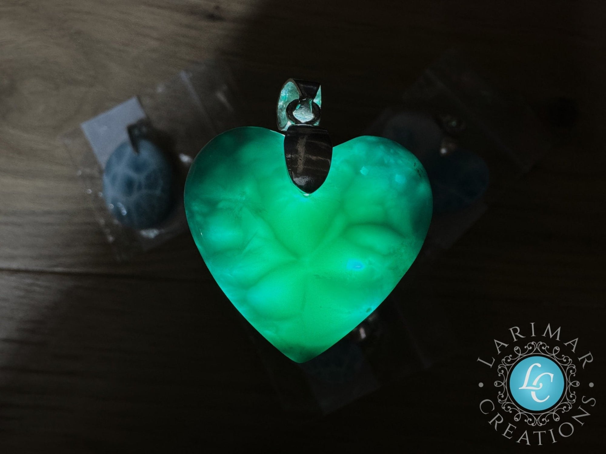 Larimar Heart Pendant AAA - Larimar Creations