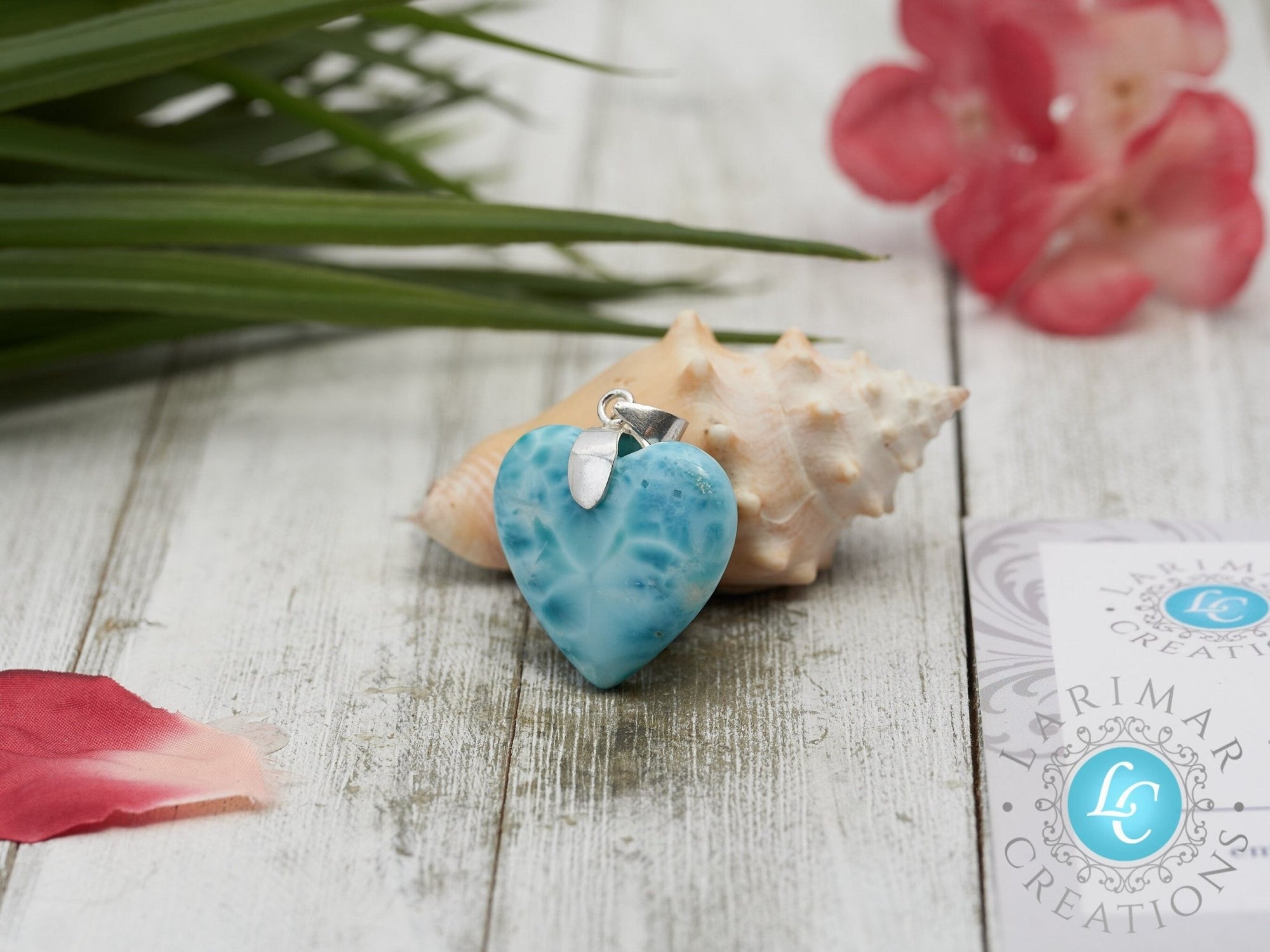 Larimar Heart Pendant AAA - Larimar Creations