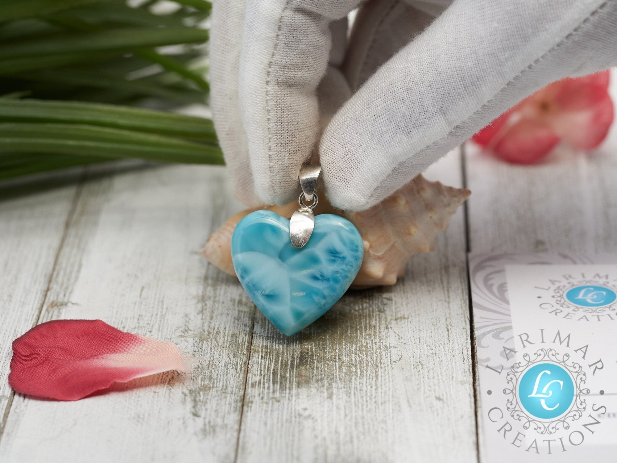 Larimar Heart Pendant AAA - Larimar Creations