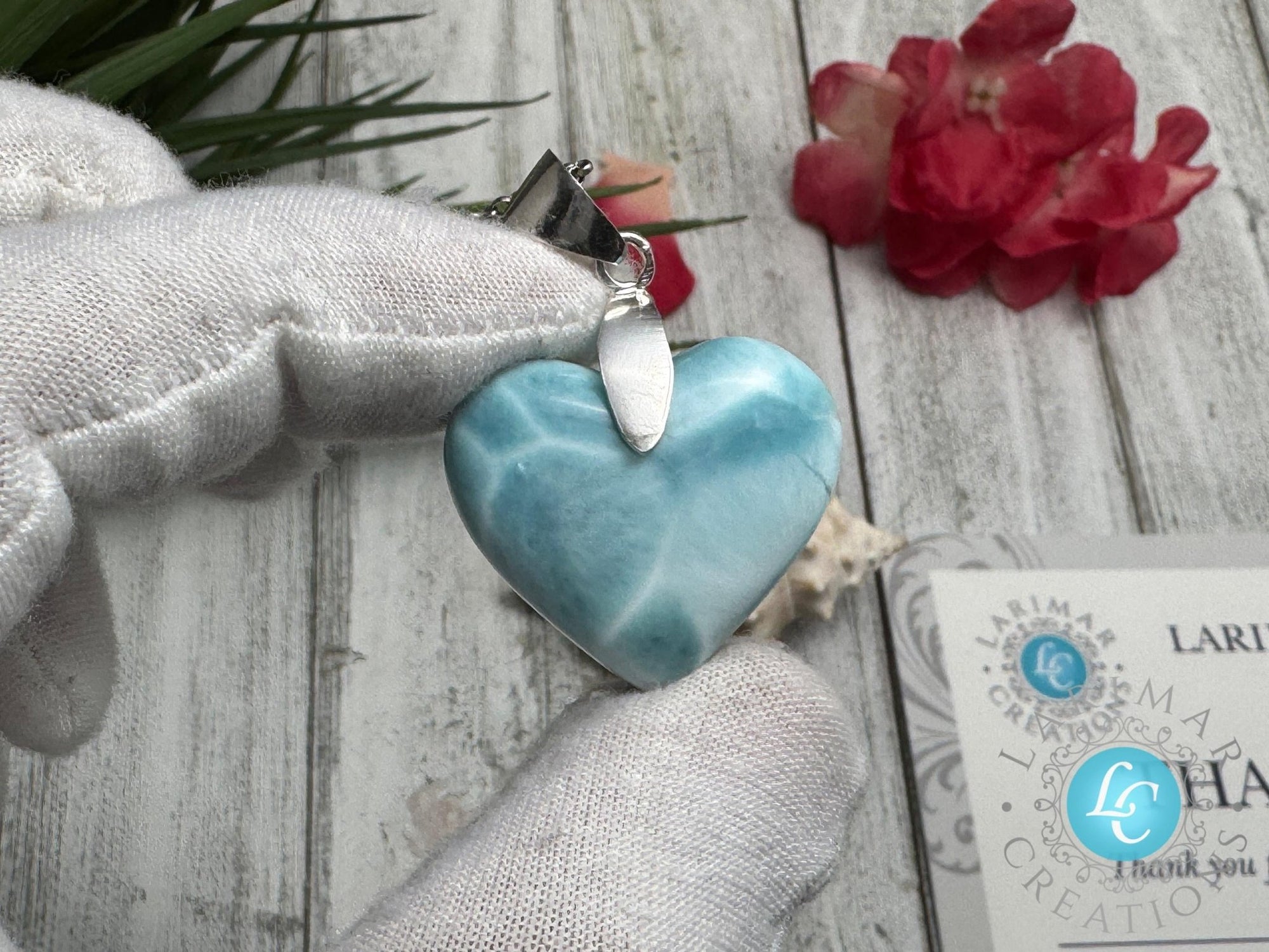Larimar Heart Pendant | Sterling Silver - Larimar Creations