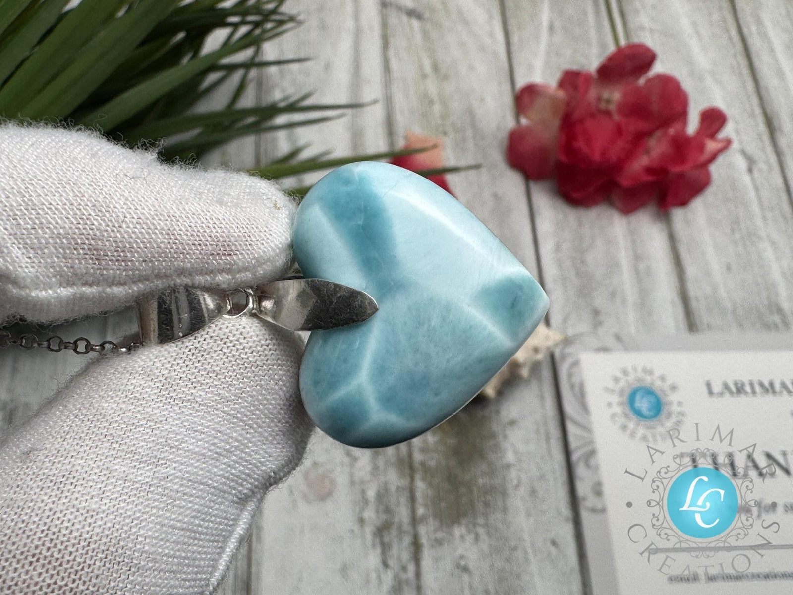 Larimar Heart Pendant | Sterling Silver - Larimar Creations