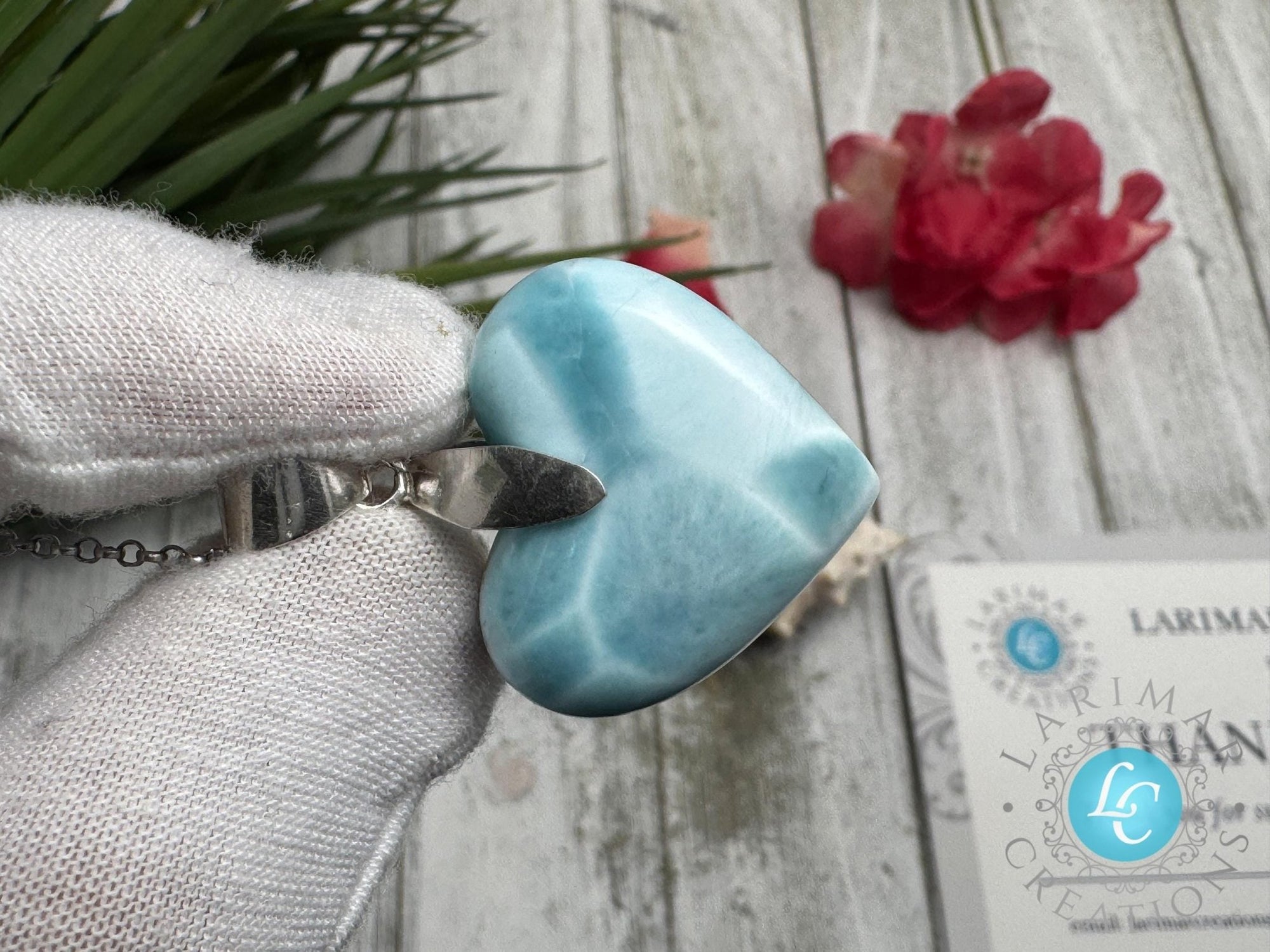 Larimar Heart Pendant | Sterling Silver - Larimar Creations