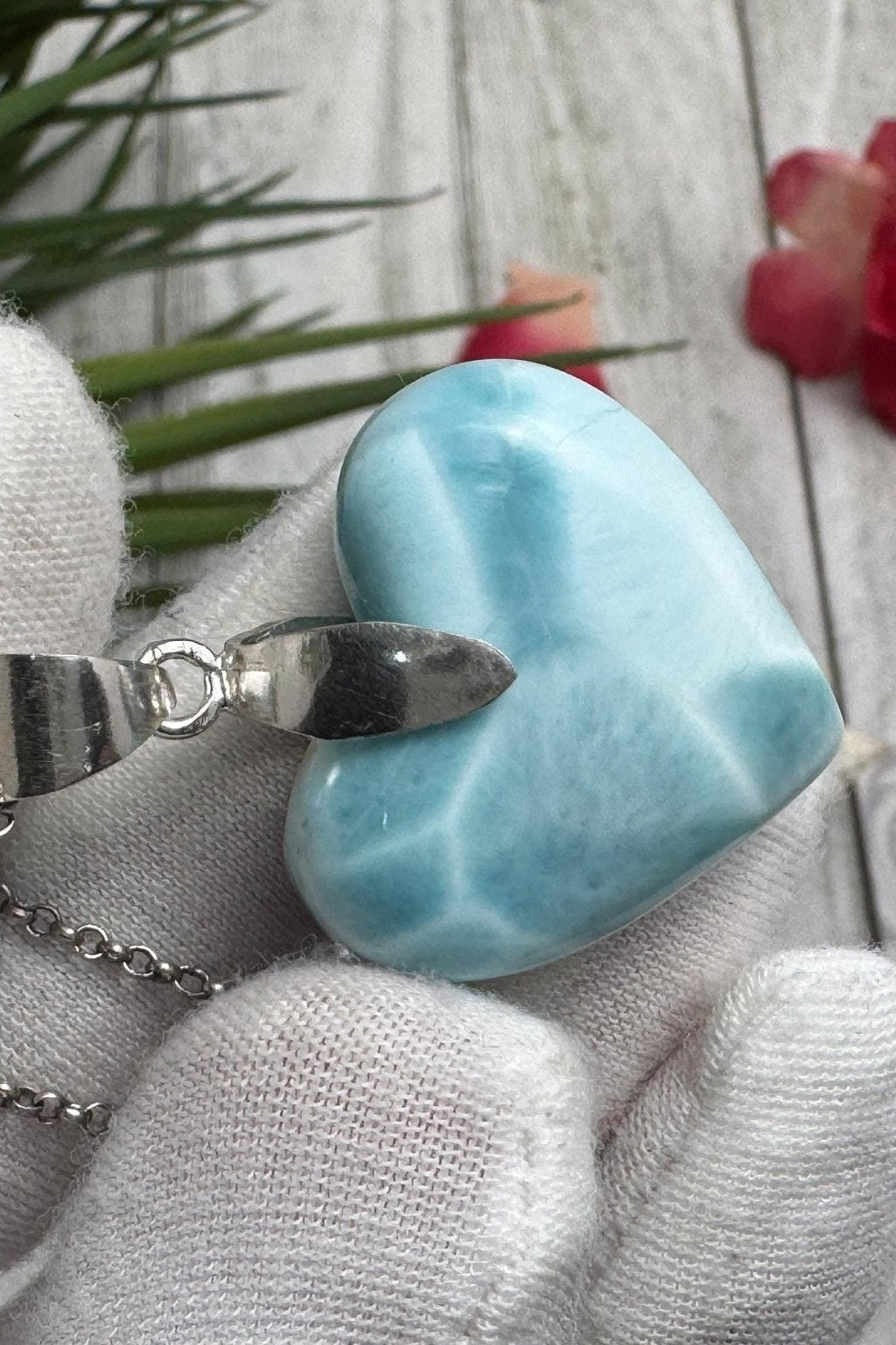 Larimar Heart Pendant | Sterling Silver - Larimar Creations