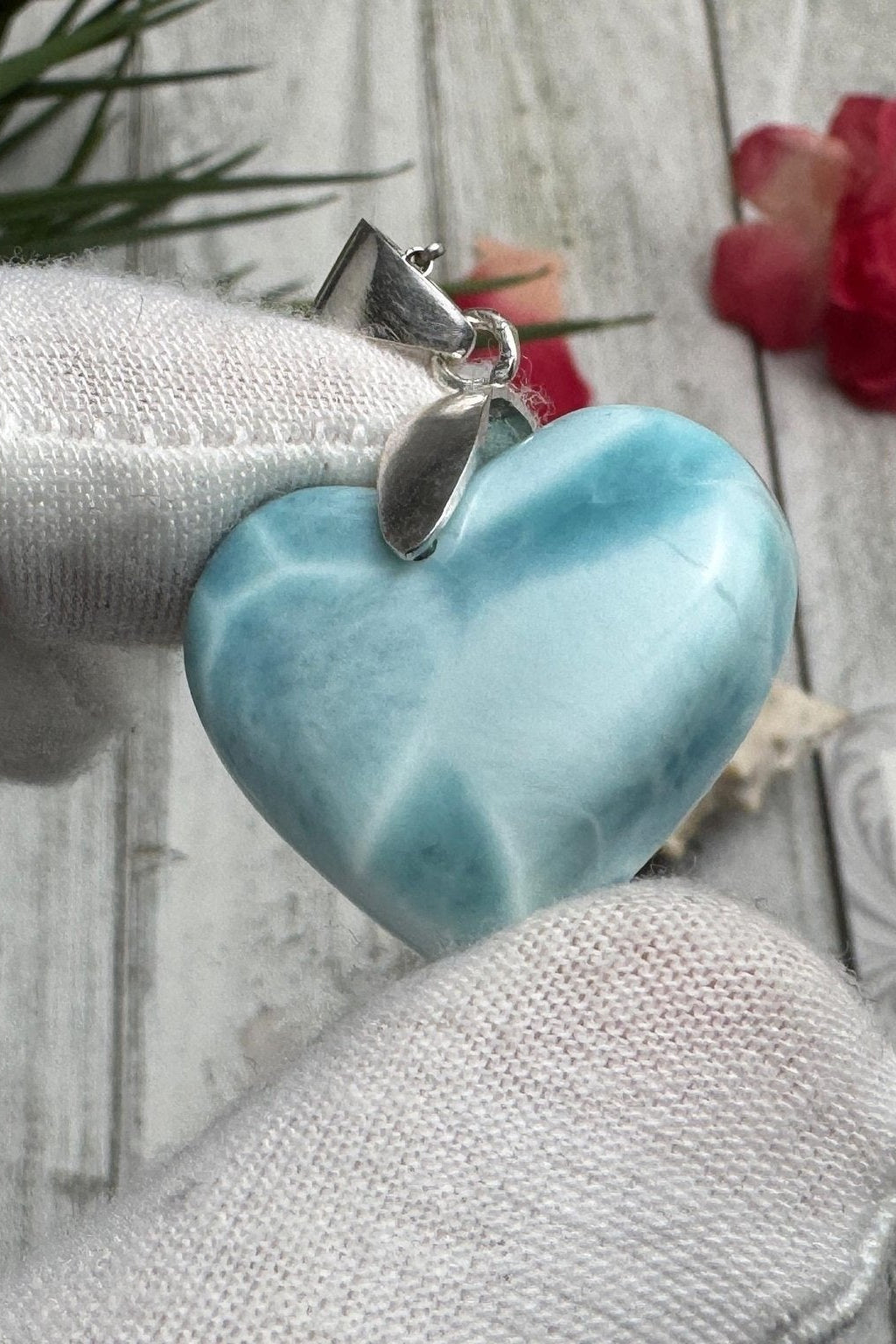 Larimar Heart Pendant | Sterling Silver - Larimar Creations