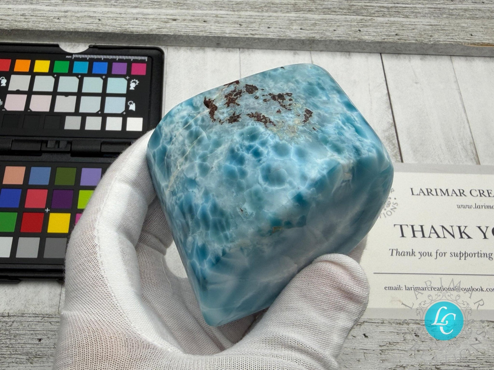 Larimar Large Cabochon Blue Atlantis Stone, High - Grade Gemstone Collectors - Larimar Creations