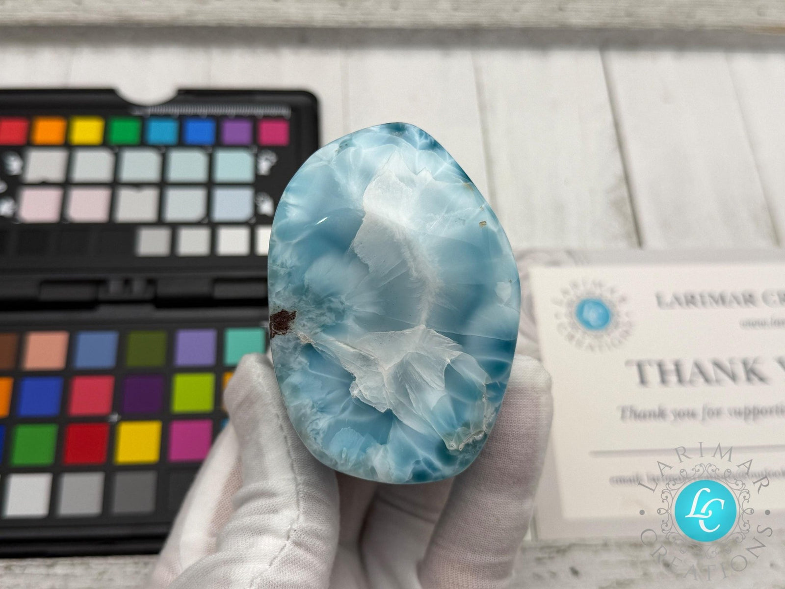 Larimar Large Cabochon Blue Atlantis Stone, High - Grade Gemstone Collectors - Larimar Creations